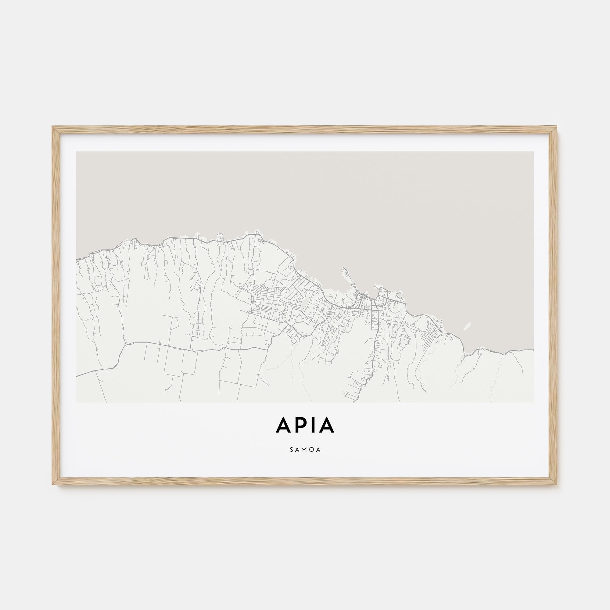 Apia Map Landscape Poster