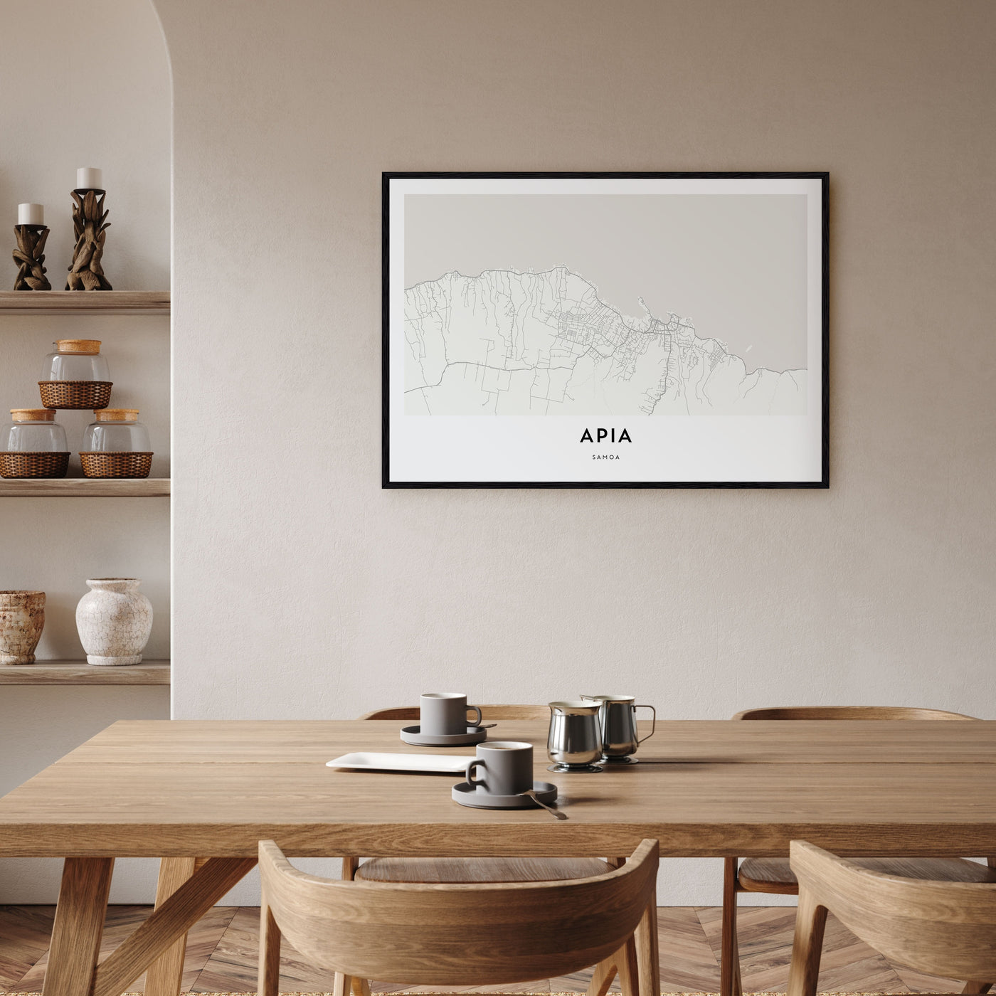Apia Map Landscape Poster