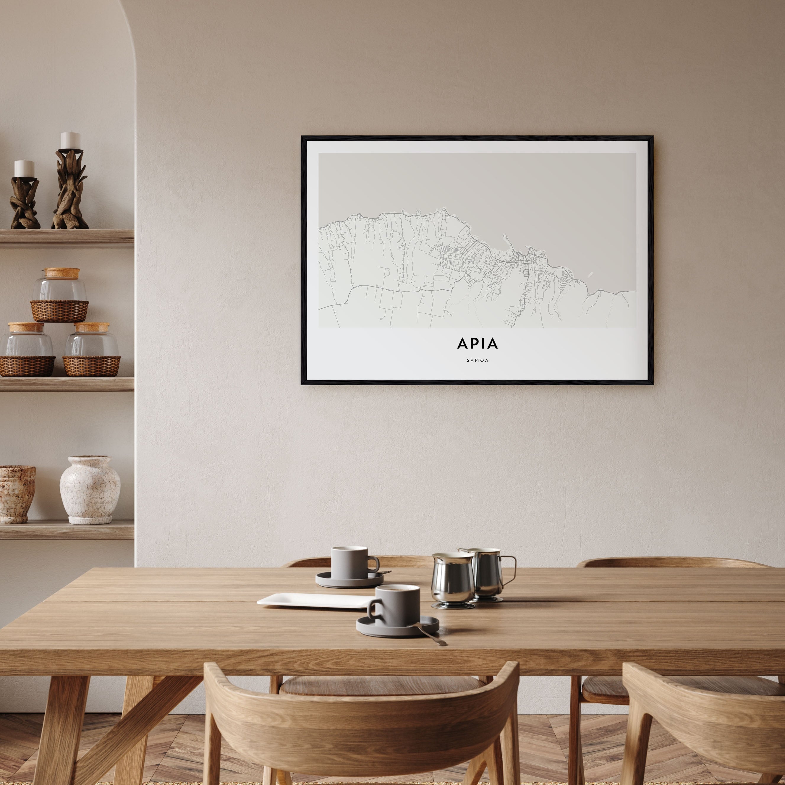 Apia Map Landscape Poster