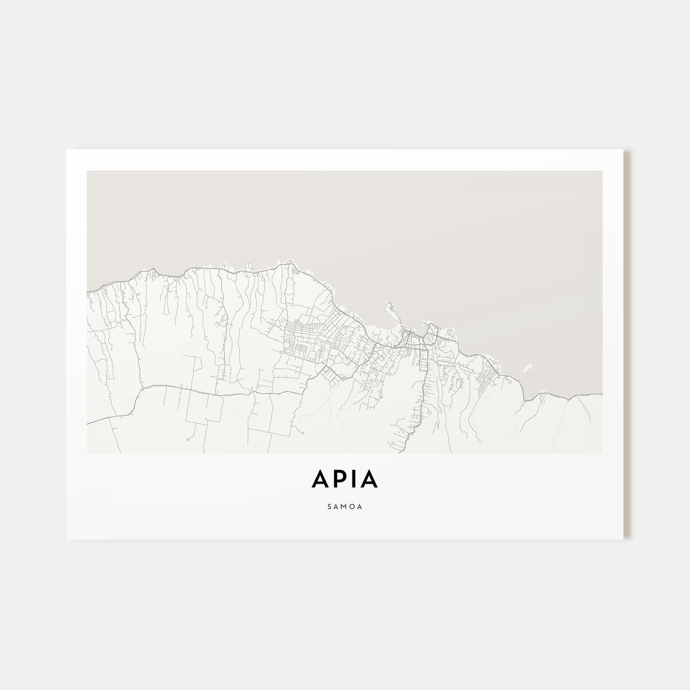 Apia Map Landscape Poster