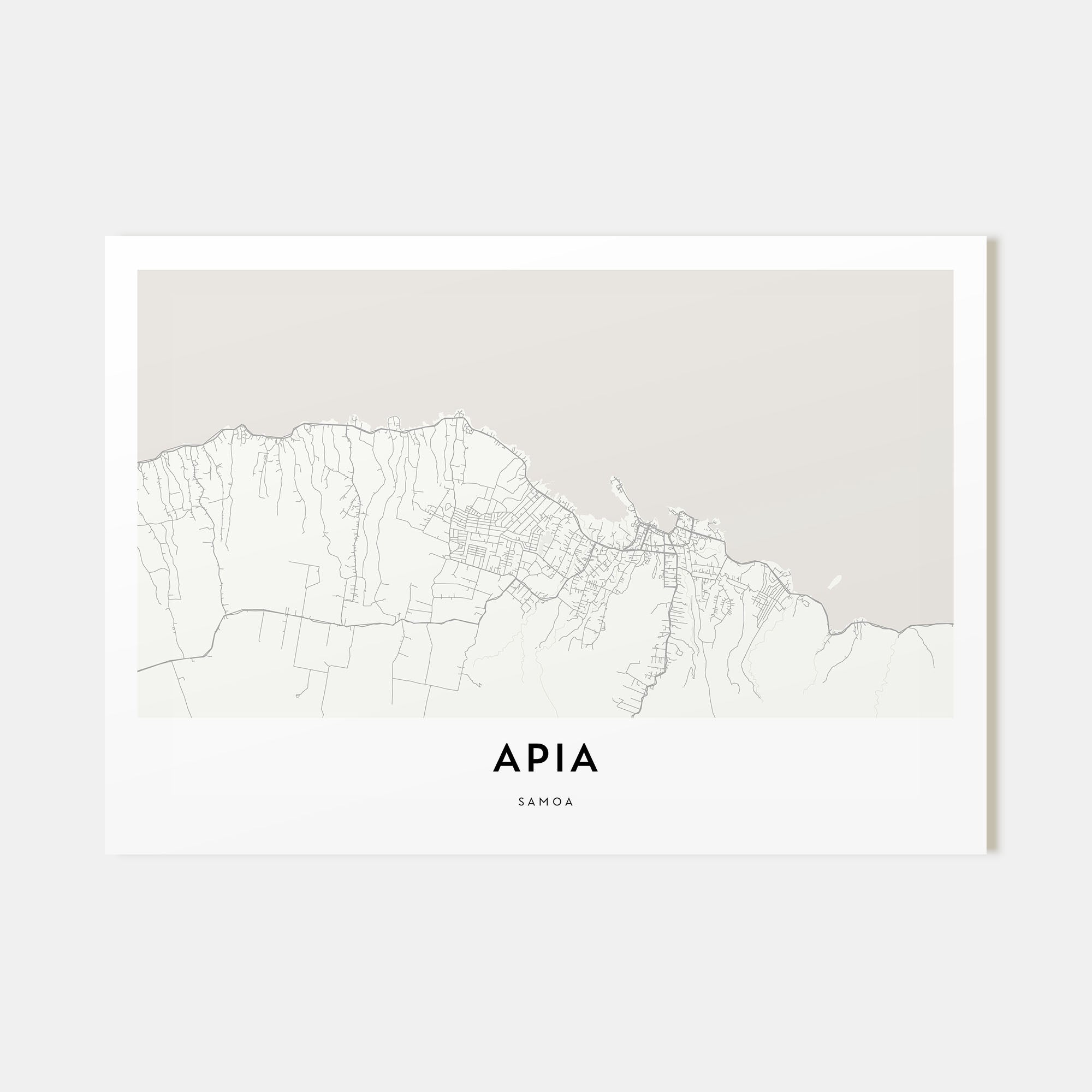 Apia Map Landscape Poster