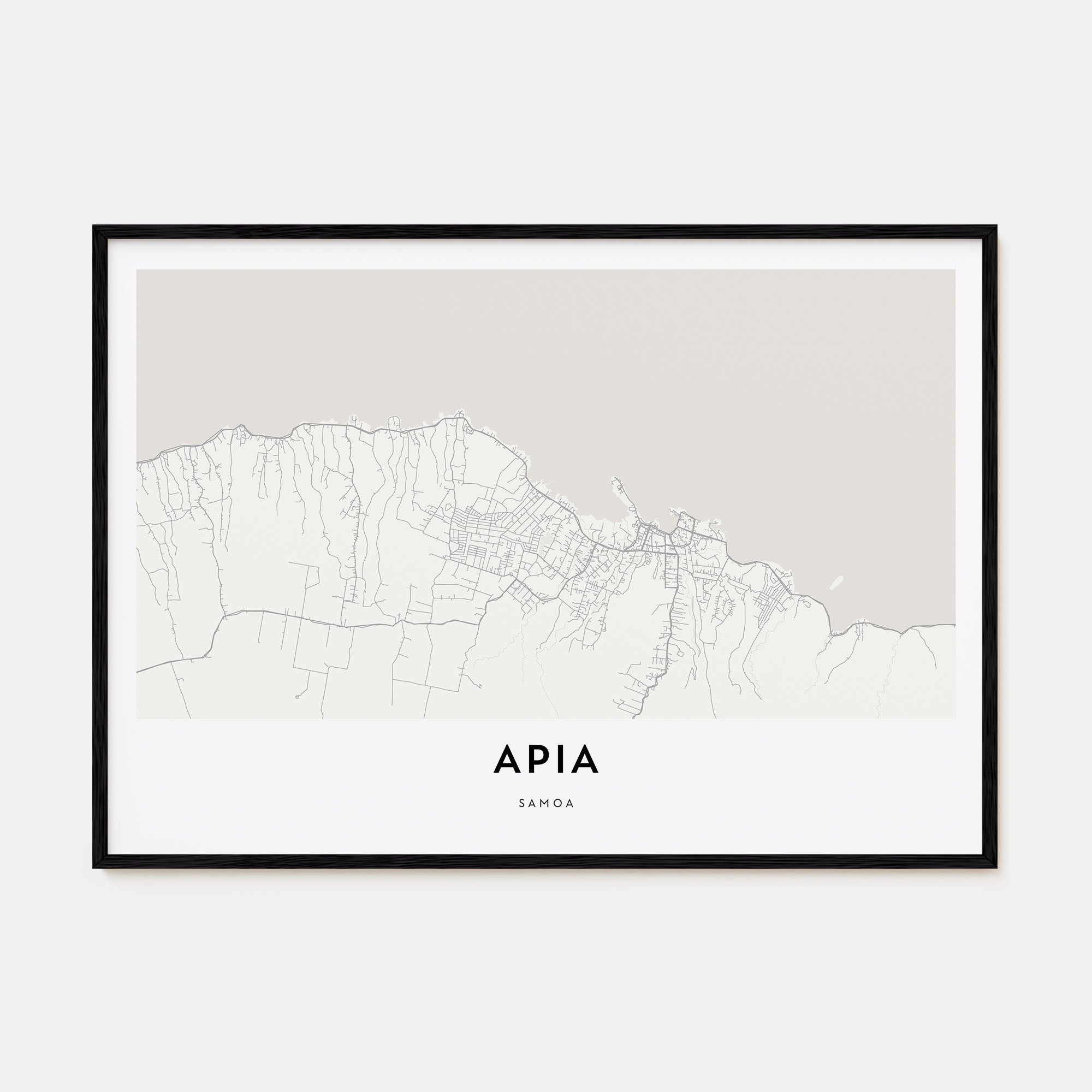 Apia Map Landscape Poster