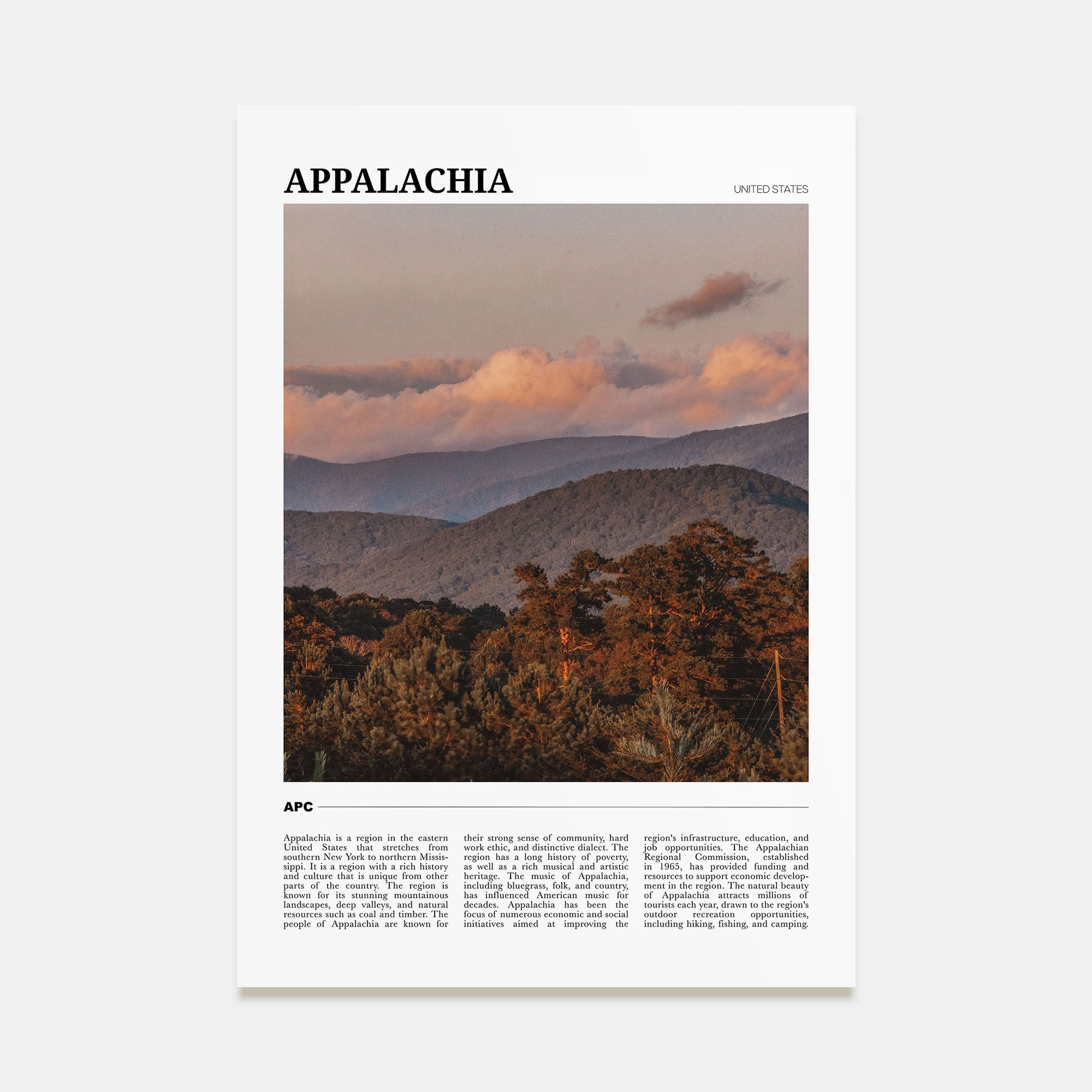 Appalachia Travel Color Poster