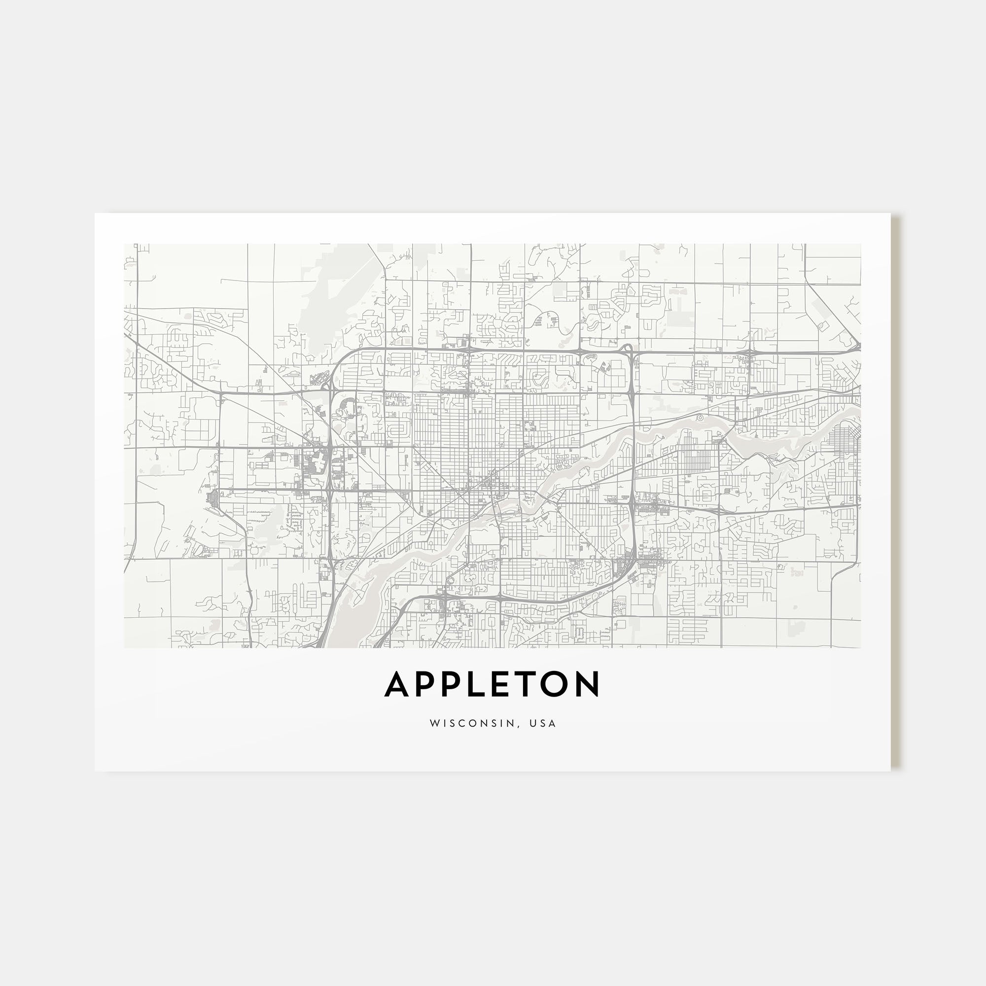 Appleton Map Landscape Poster