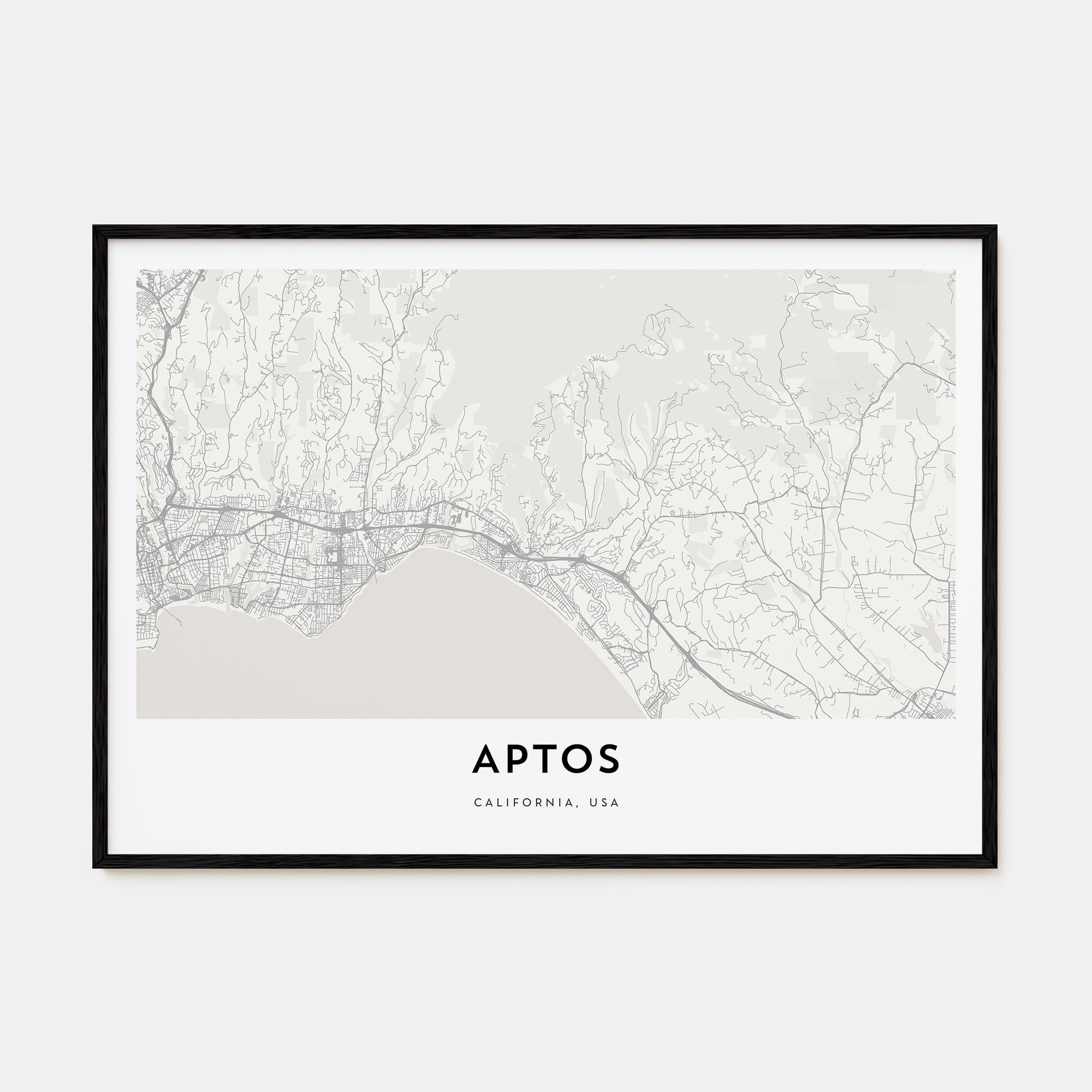 Aptos Map Landscape Poster