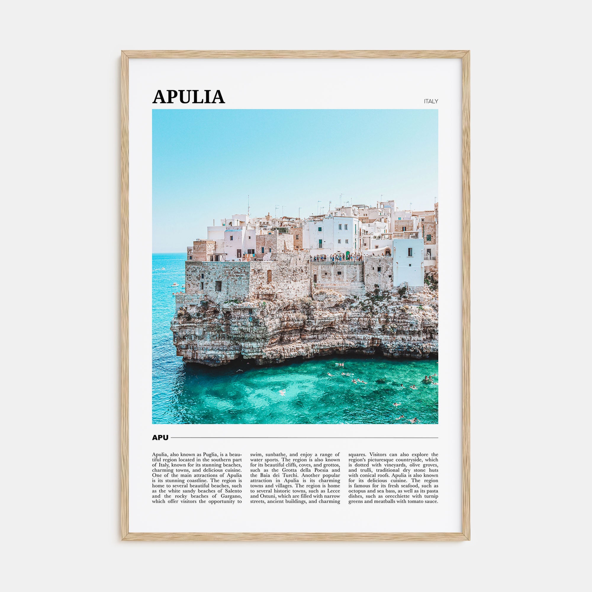 Apulia Travel Color Poster