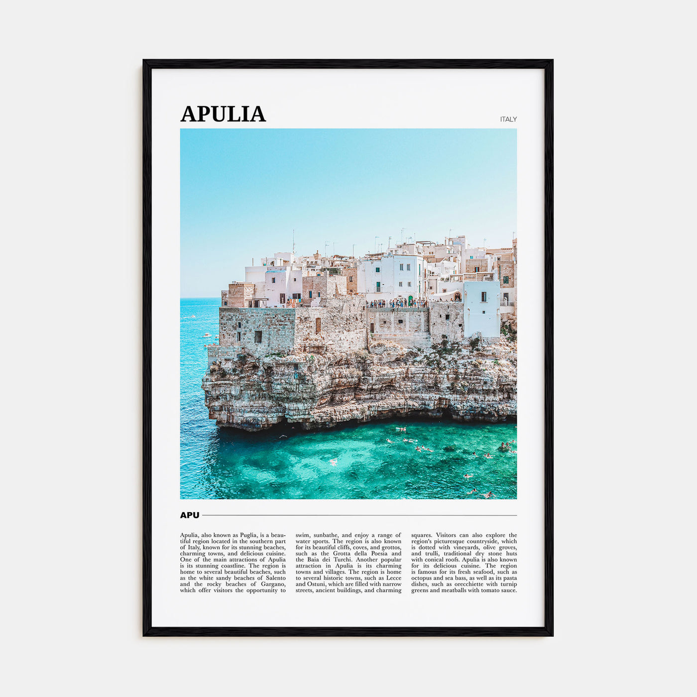 Apulia Travel Color Poster