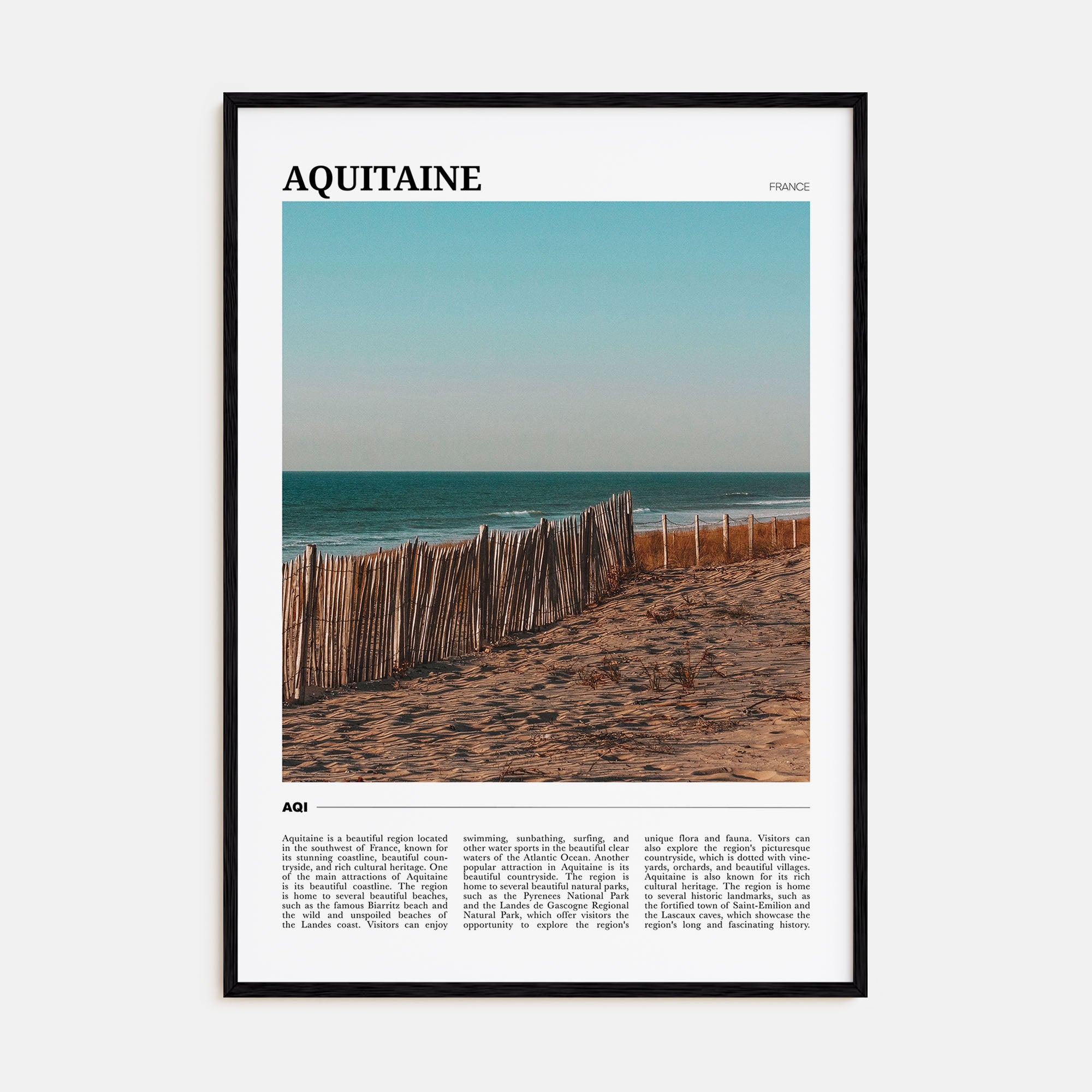 Aquitaine Travel Color Poster