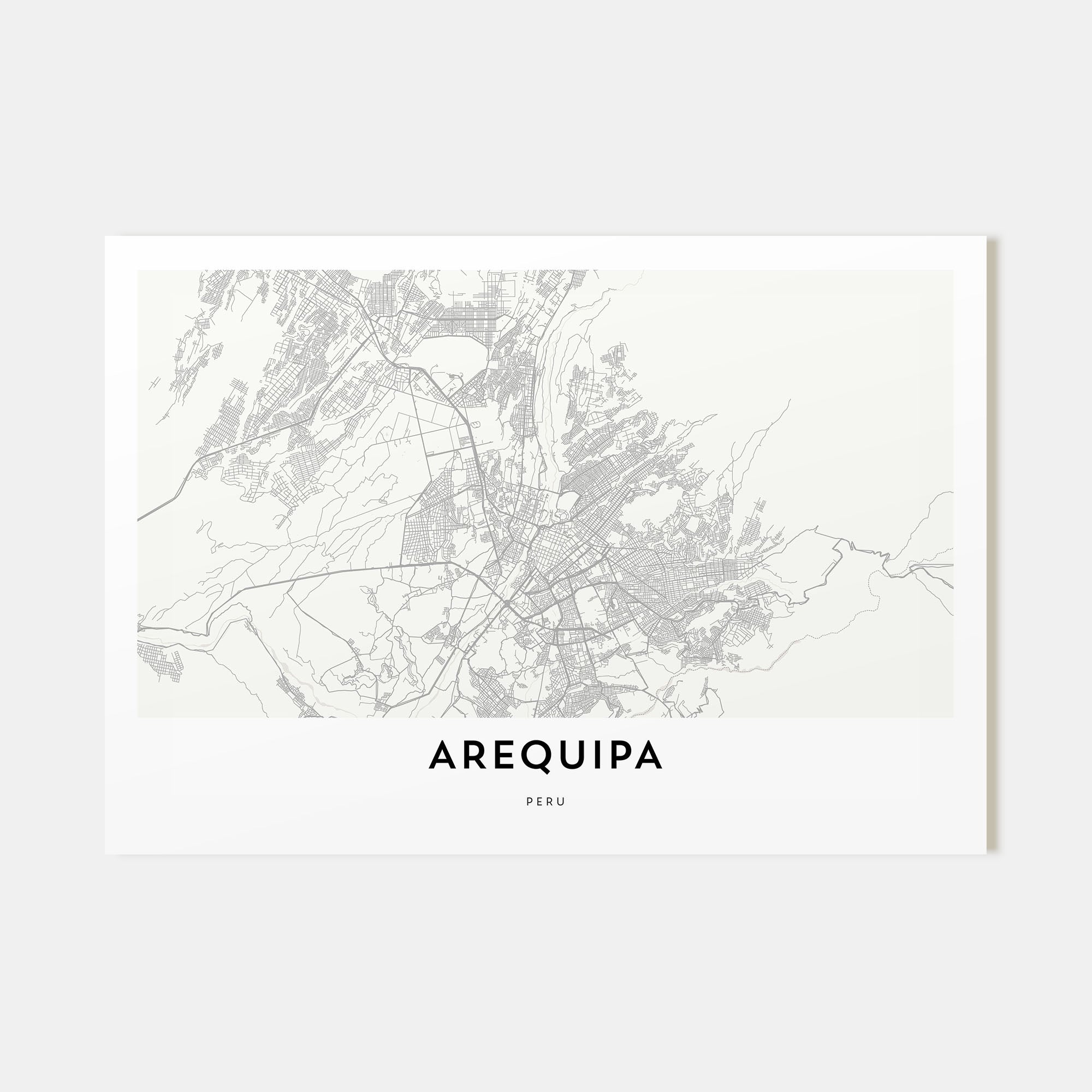 Arequipa Map Landscape Poster