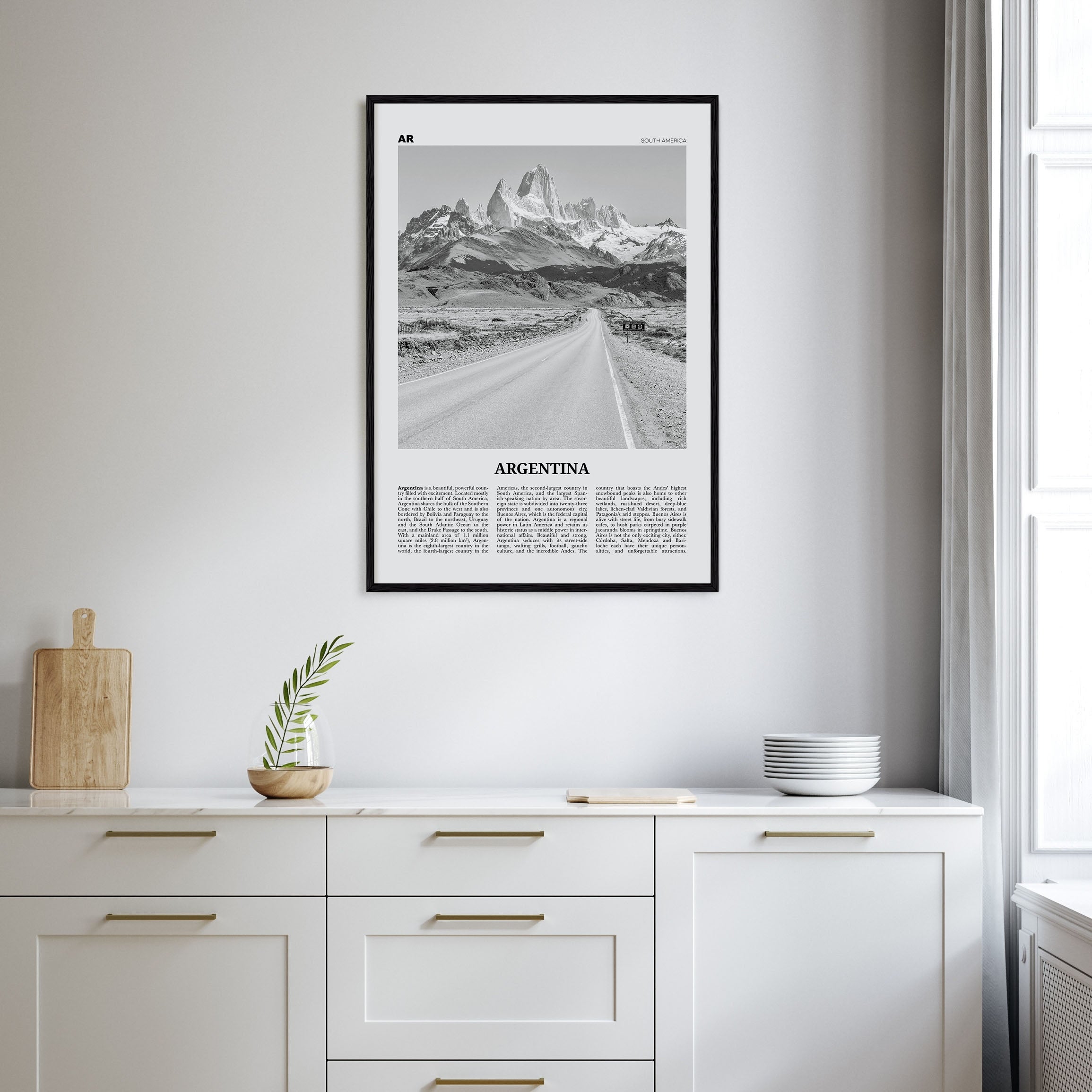 Argentina Travel B&W No 1 Poster