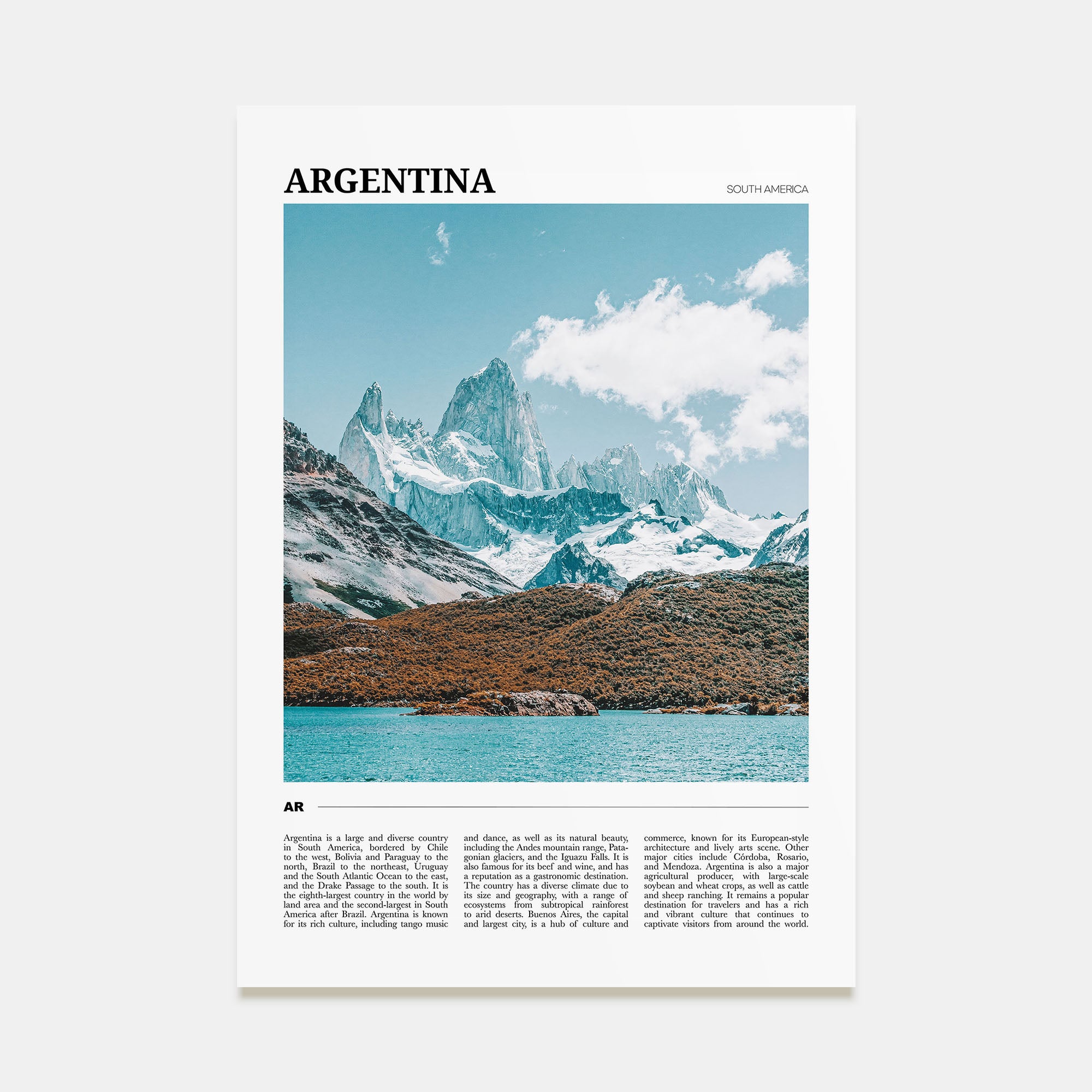 Argentina Travel Color Poster