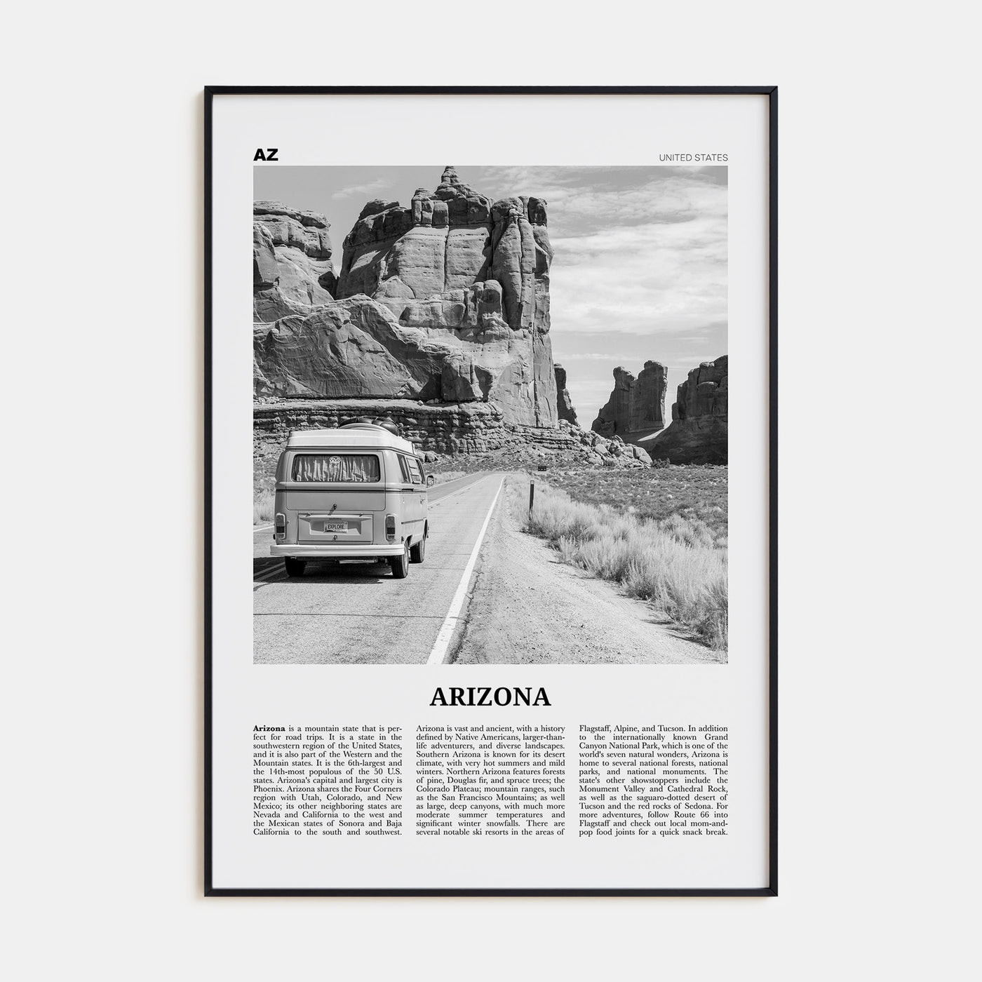 Arizona Travel B&W No 2 Poster