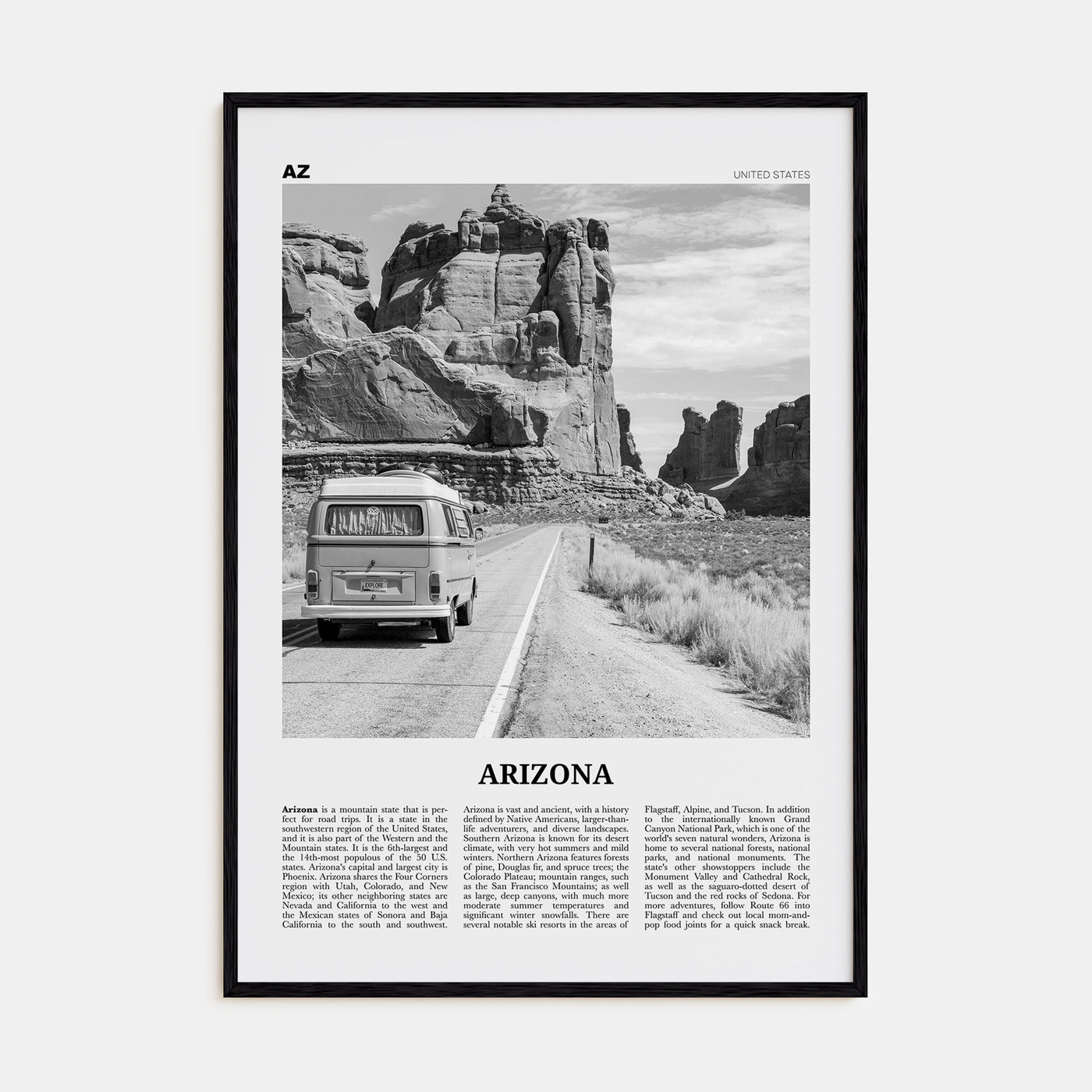 Arizona Travel B&W No 2 Poster