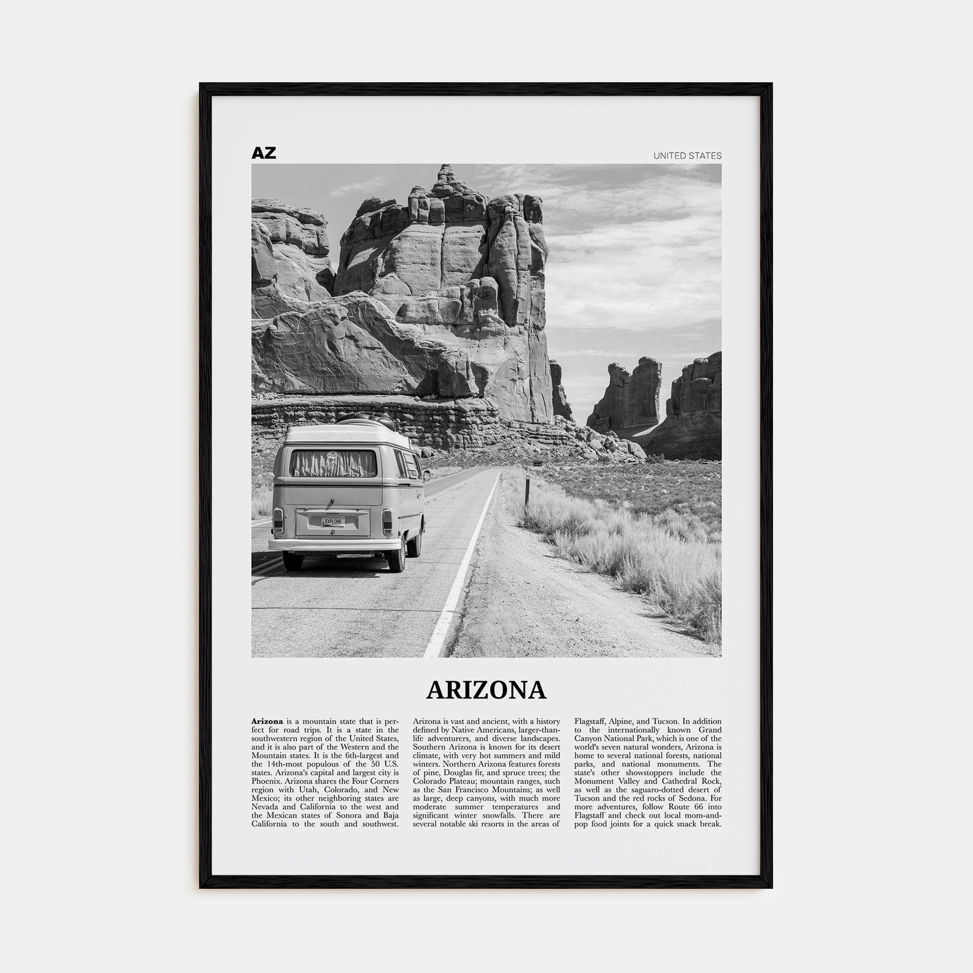 Arizona Travel B&W No 2 Poster