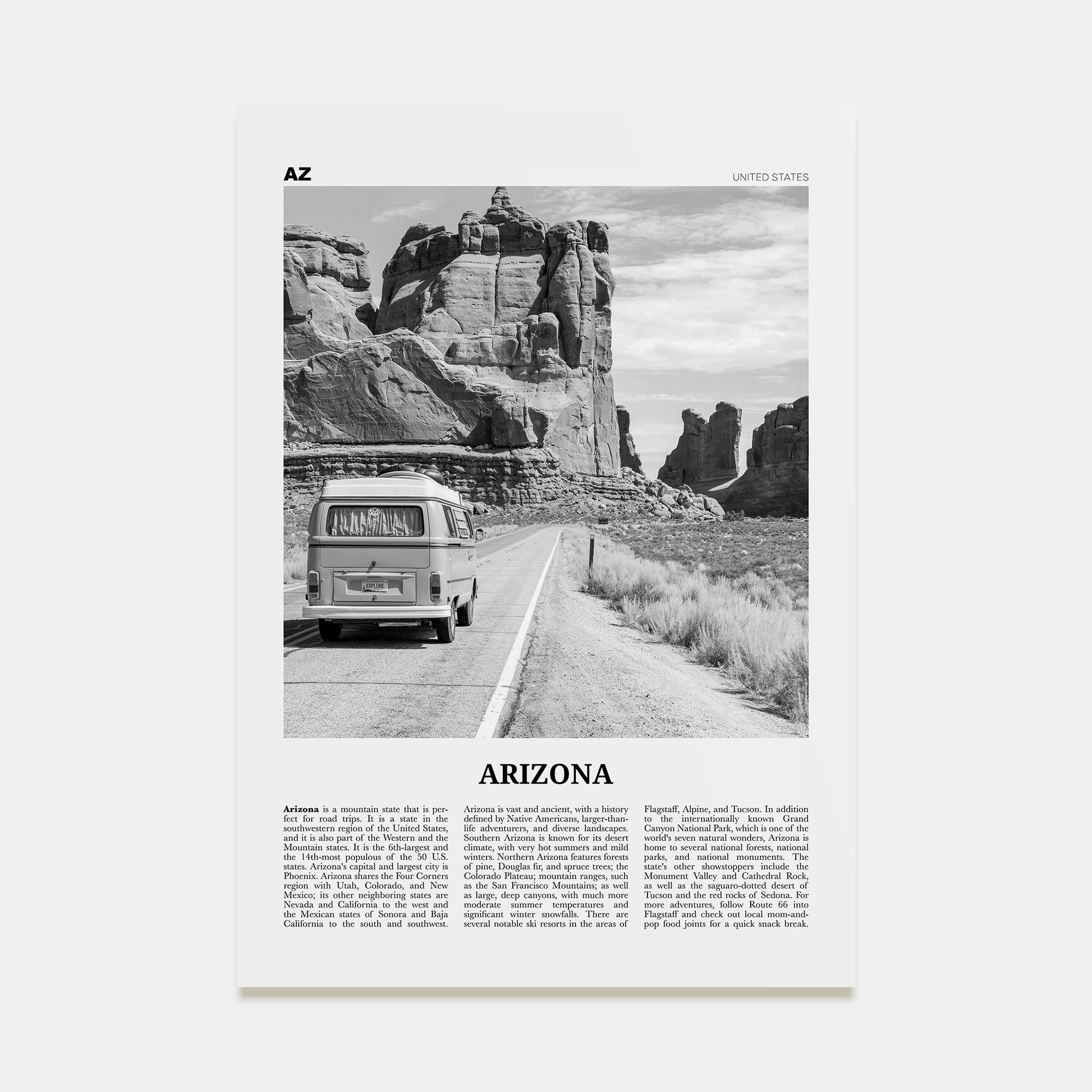 Arizona Travel B&W No 2 Poster