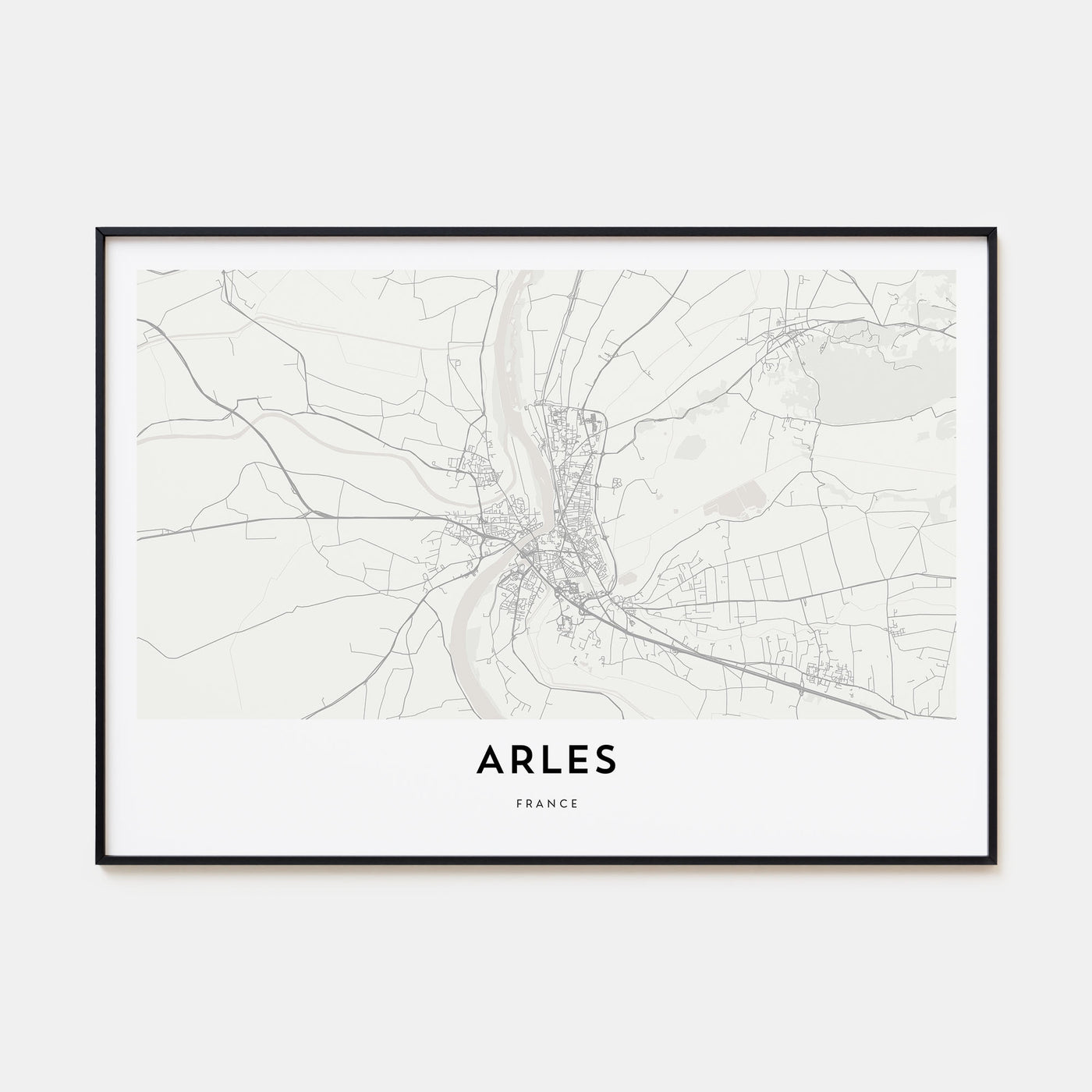 Arles Map Landscape Poster