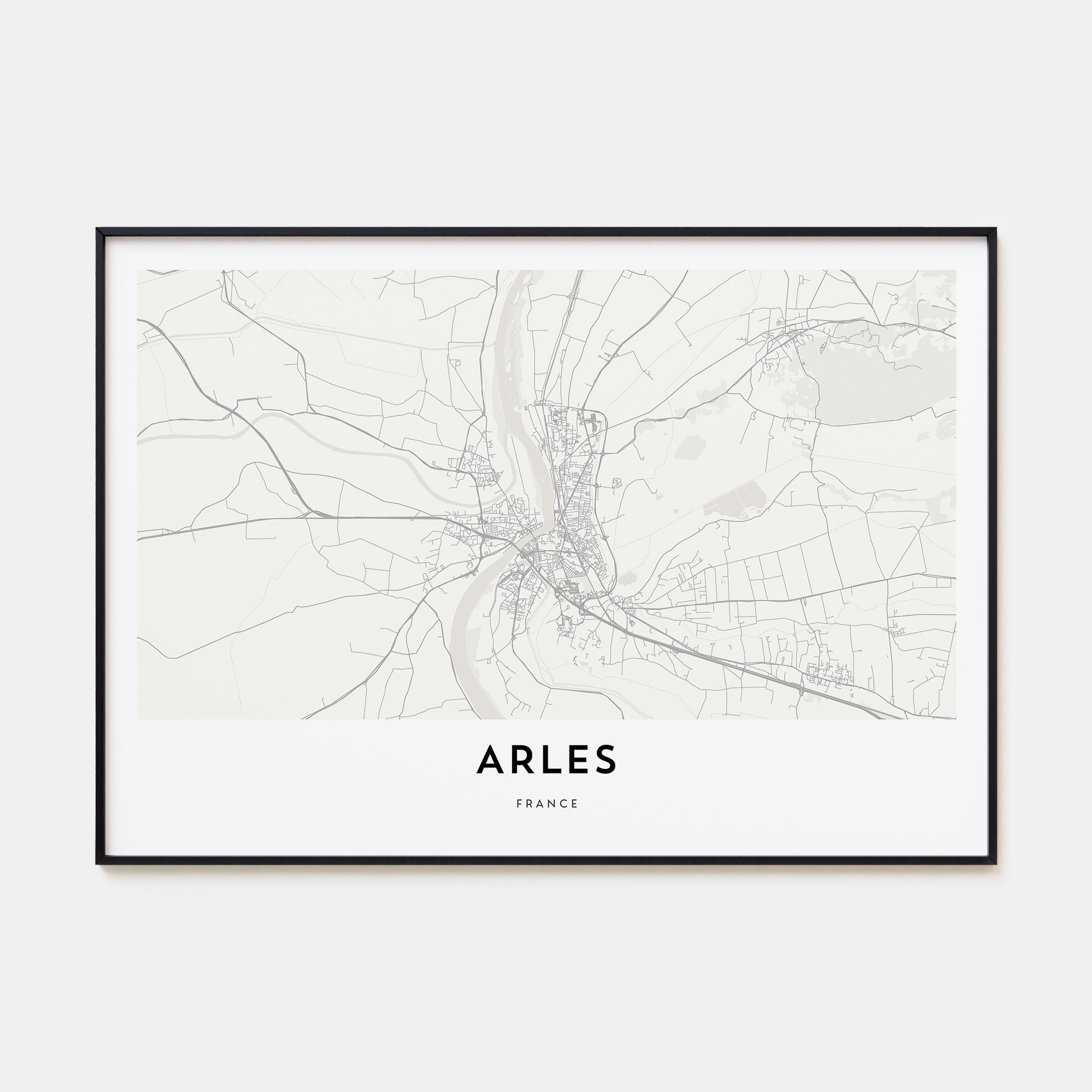 Arles Map Landscape Poster
