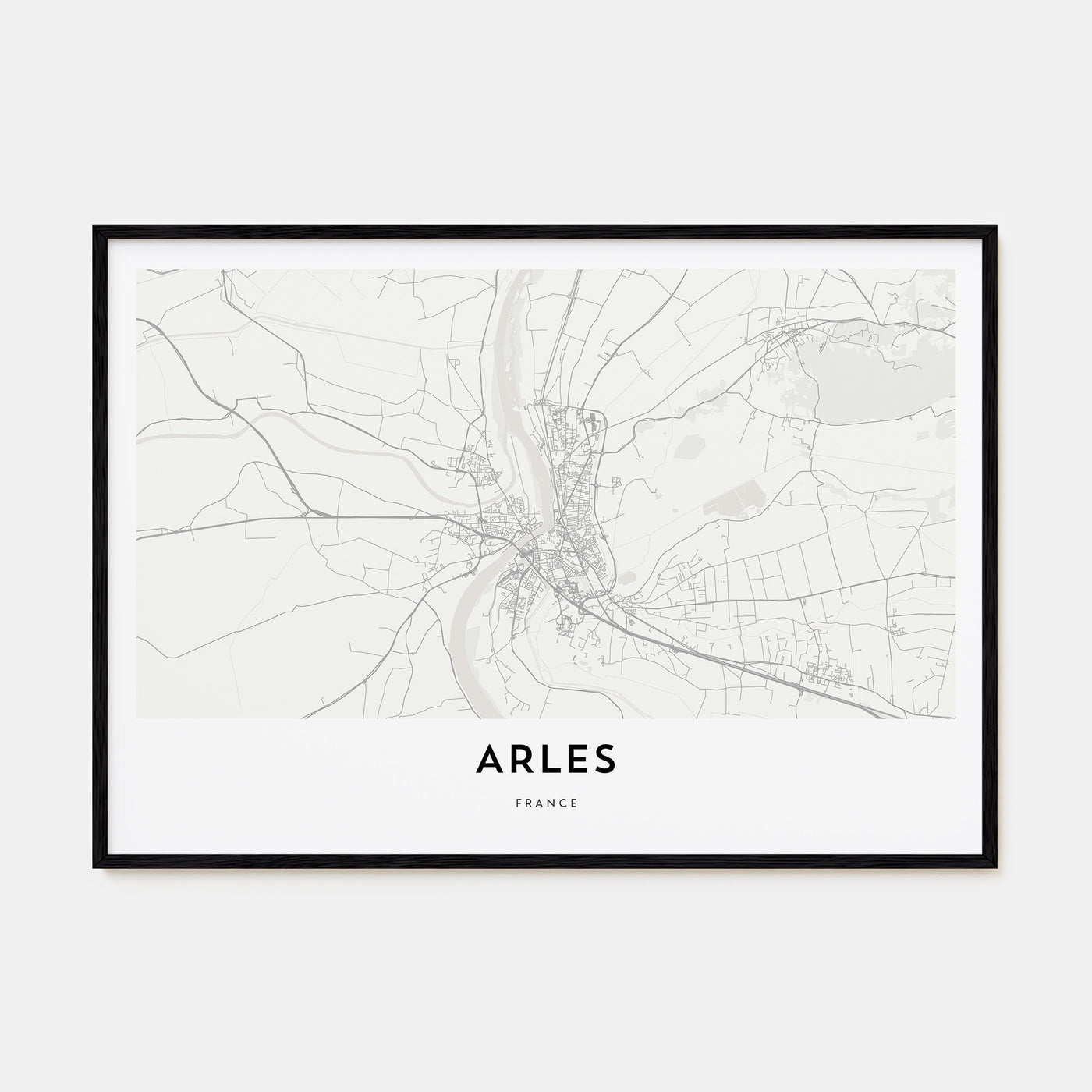 Arles Map Landscape Poster