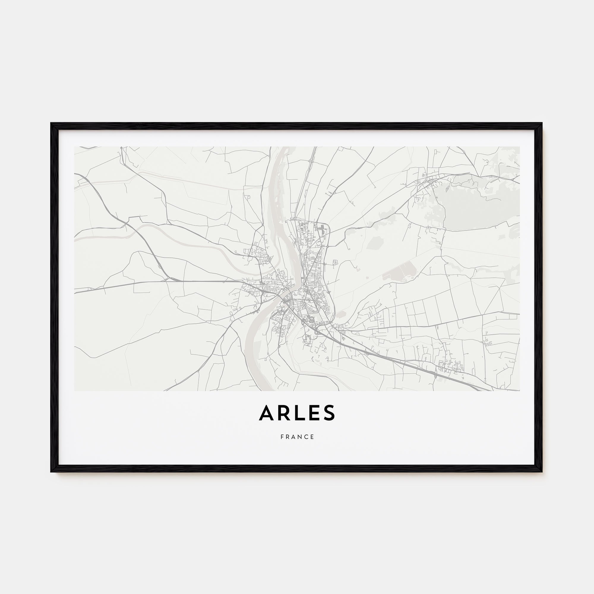 Arles Map Landscape Poster