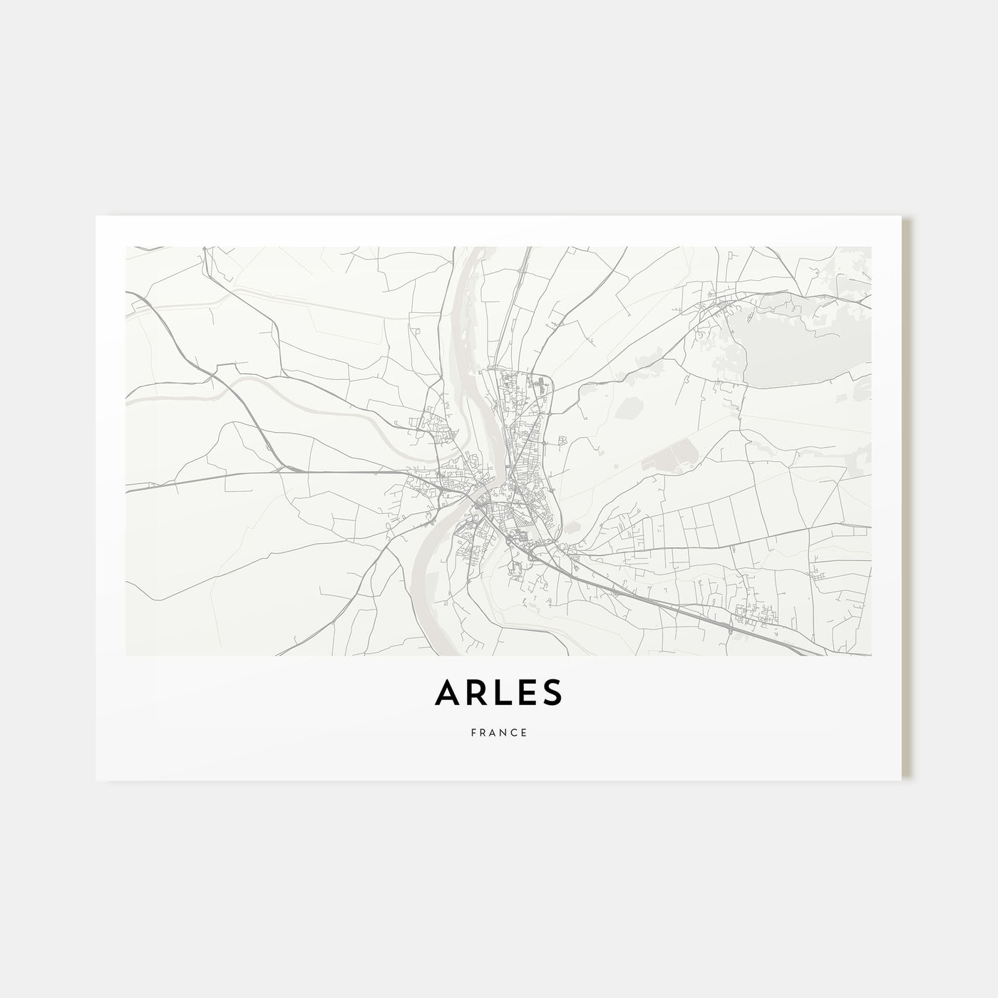 Arles Map Landscape Poster