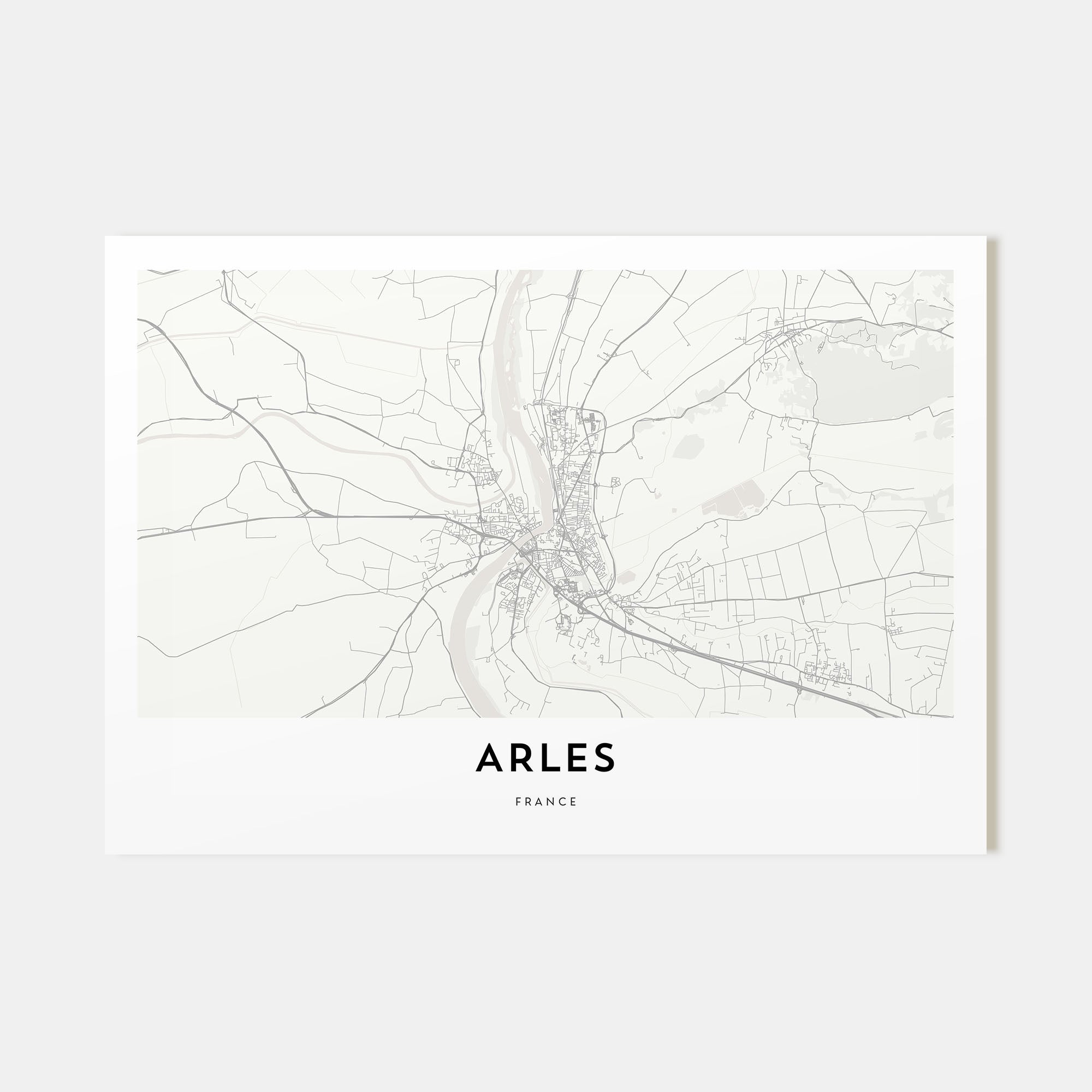 Arles Map Landscape Poster