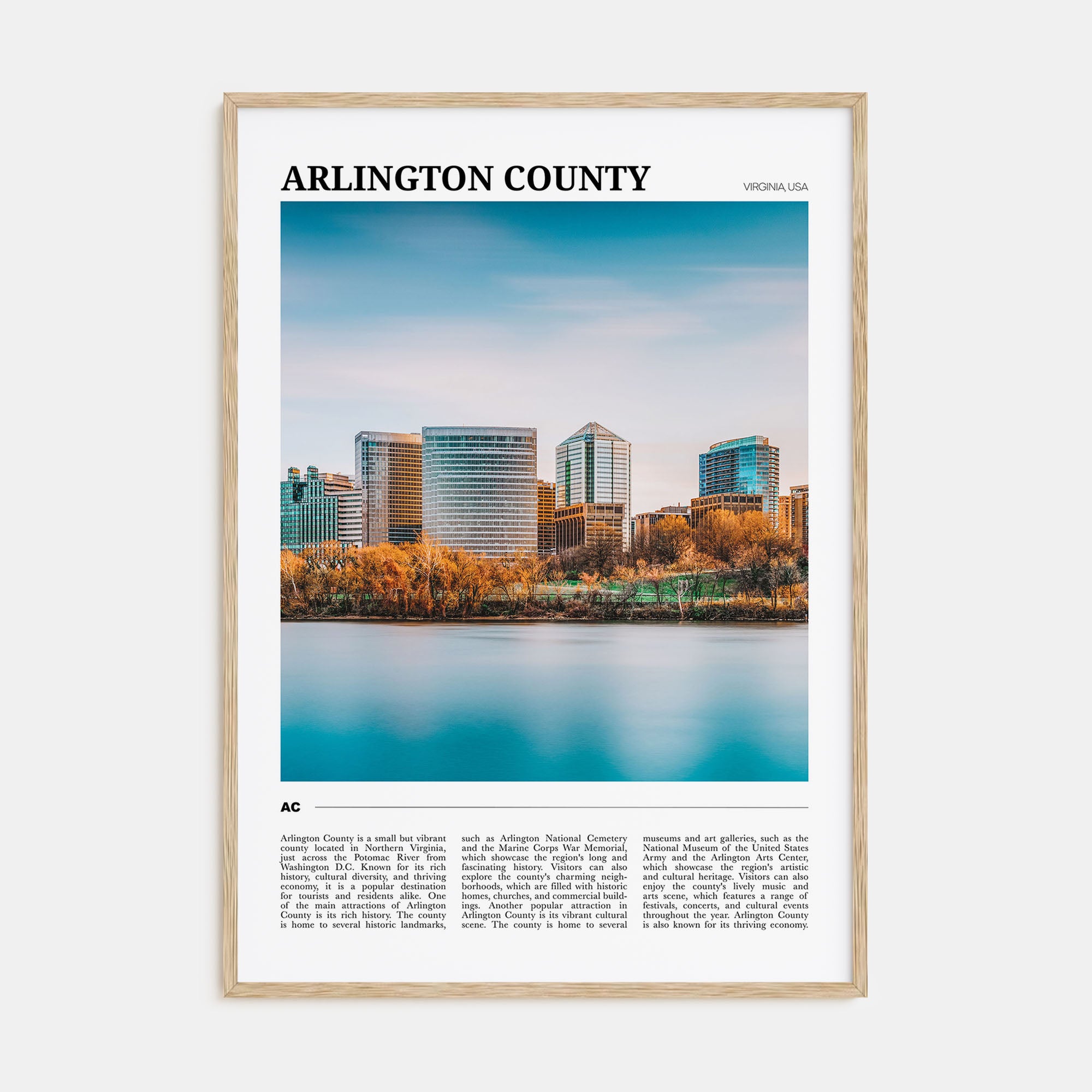 Arlington County, Virginia Travel Color Poster