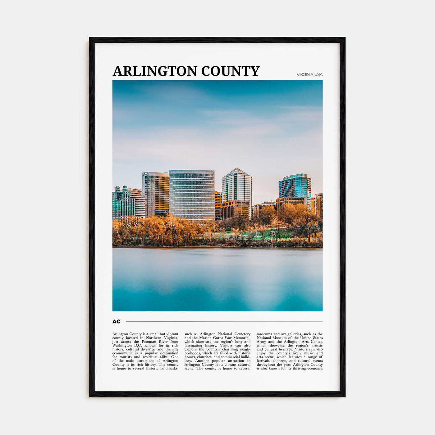 Arlington County, Virginia Travel Color Poster