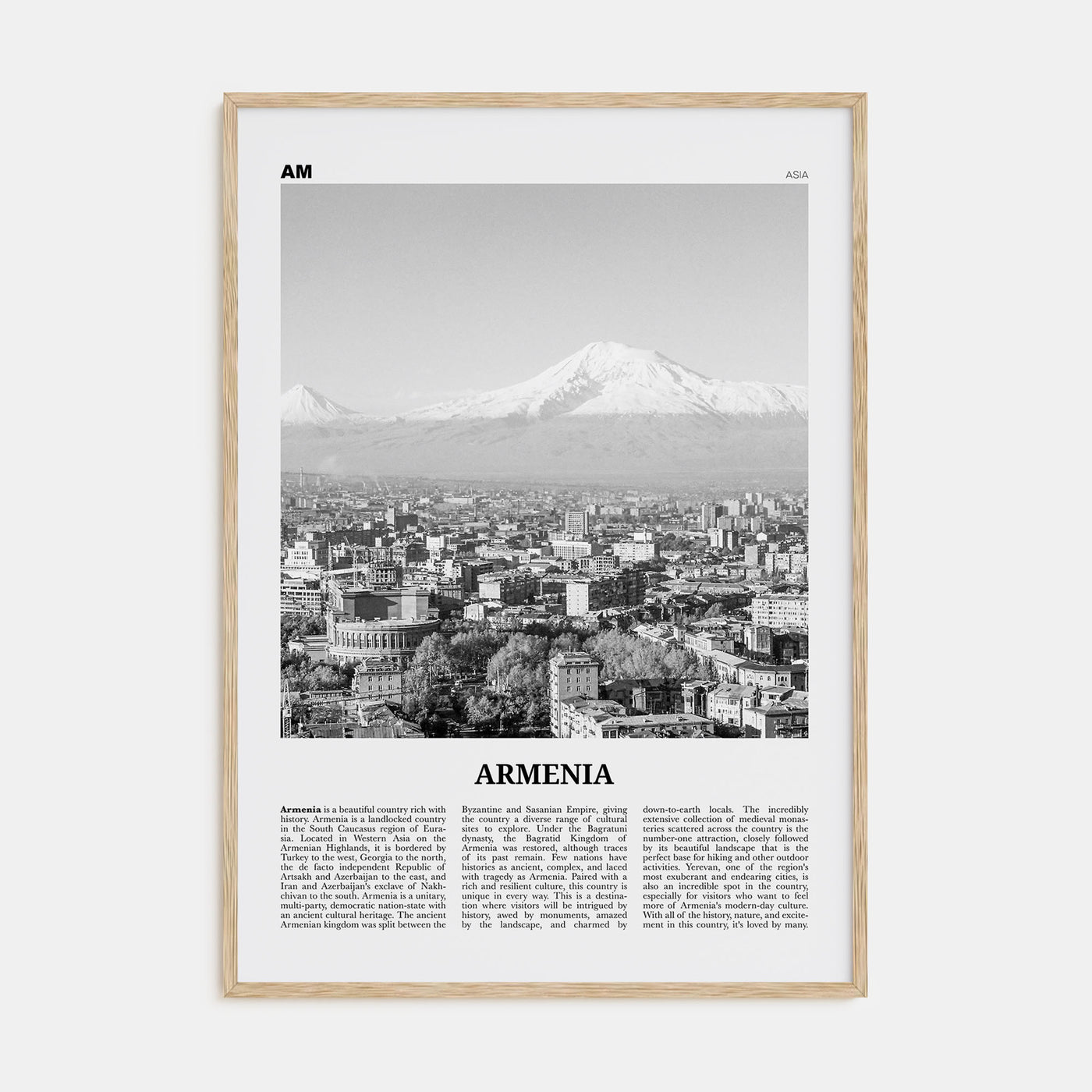 Armenia Travel B&W Poster