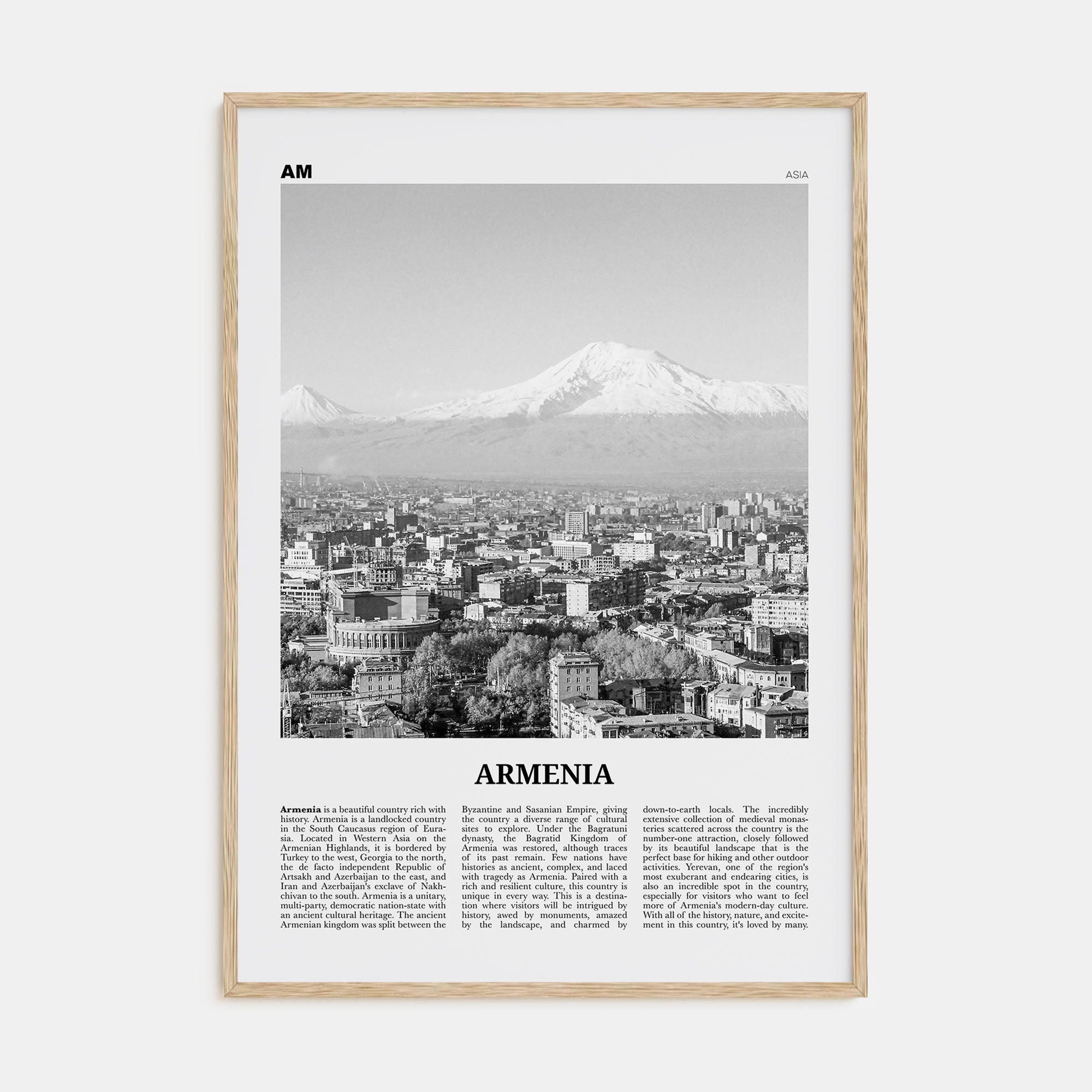 Armenia Travel B&W Poster