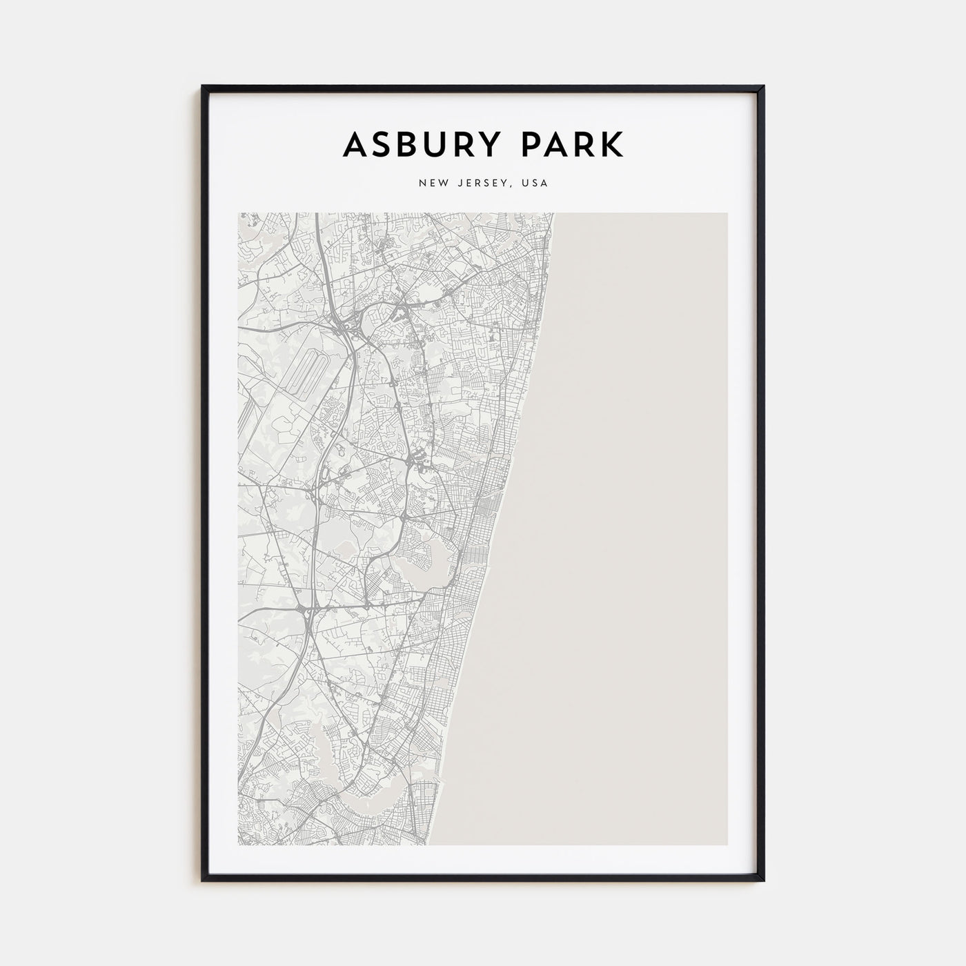 Asbury Park Map Portrait Poster