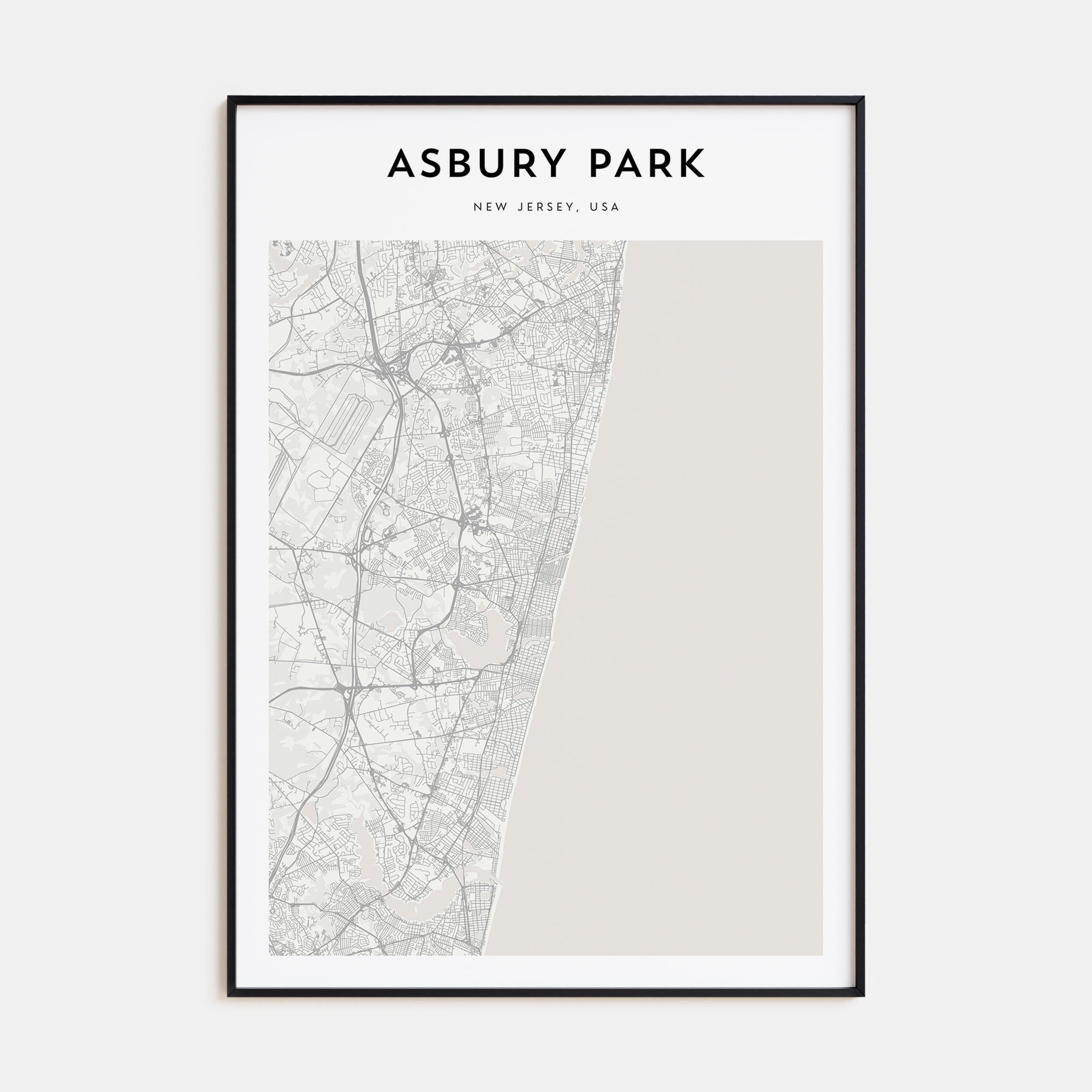 Asbury Park Map Portrait Poster