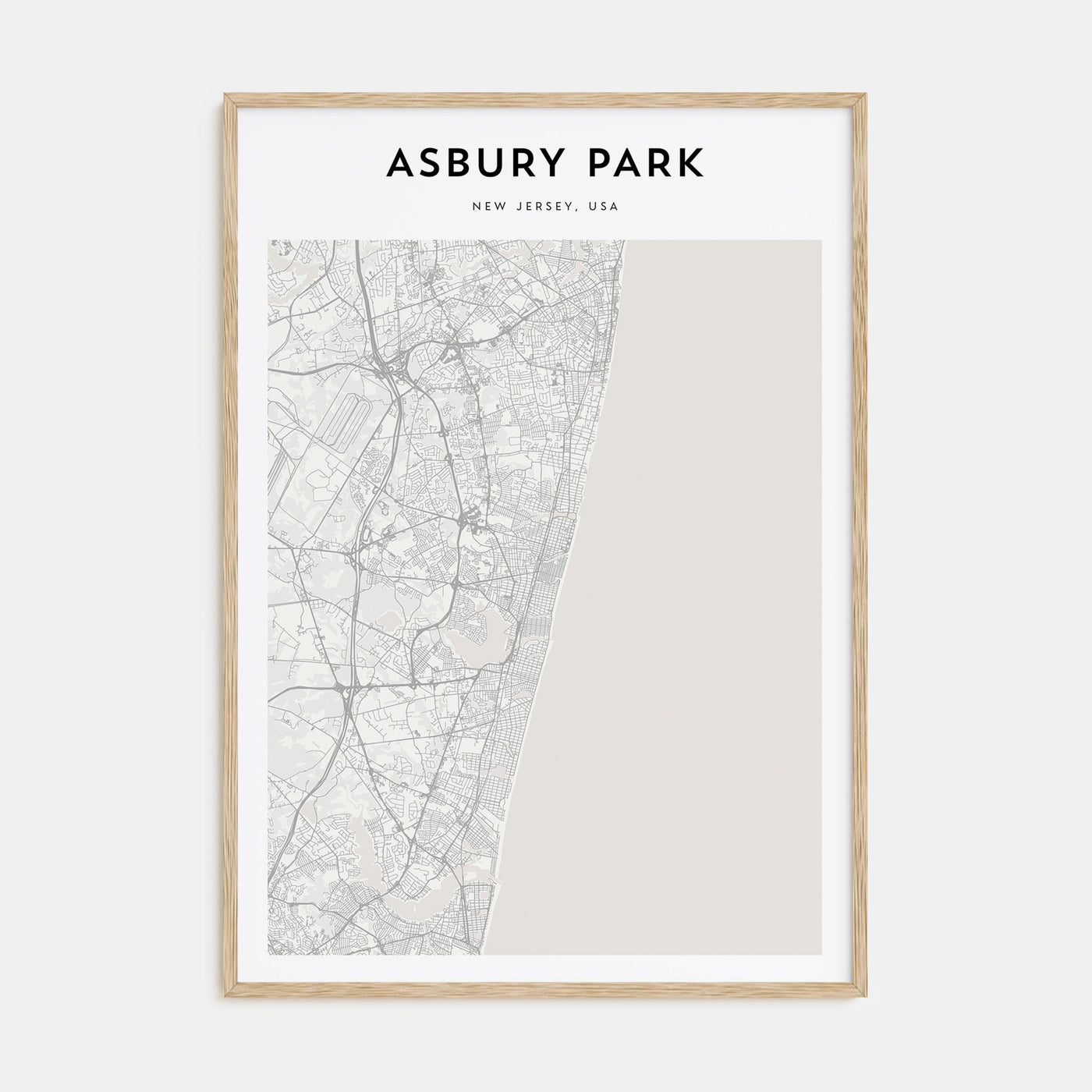 Asbury Park Map Portrait Poster