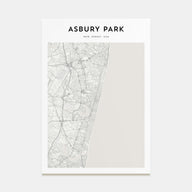 Asbury Park Map Portrait Poster