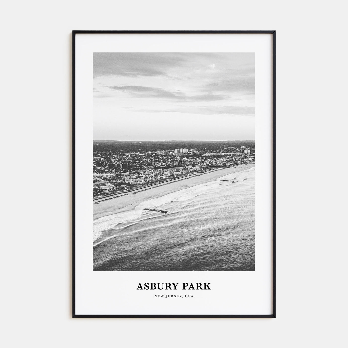 Asbury Park Portrait B&W Poster