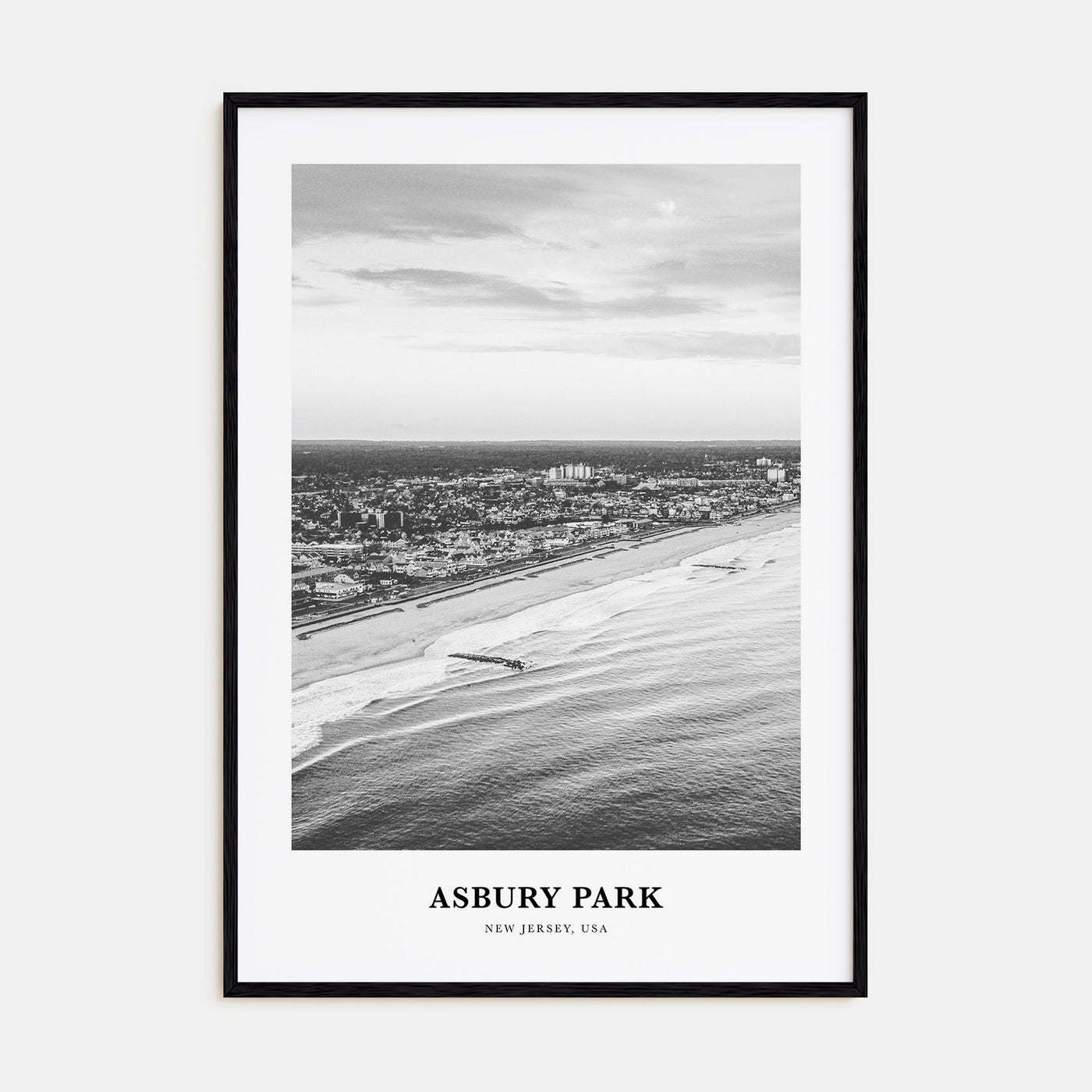 Asbury Park Portrait B&W Poster