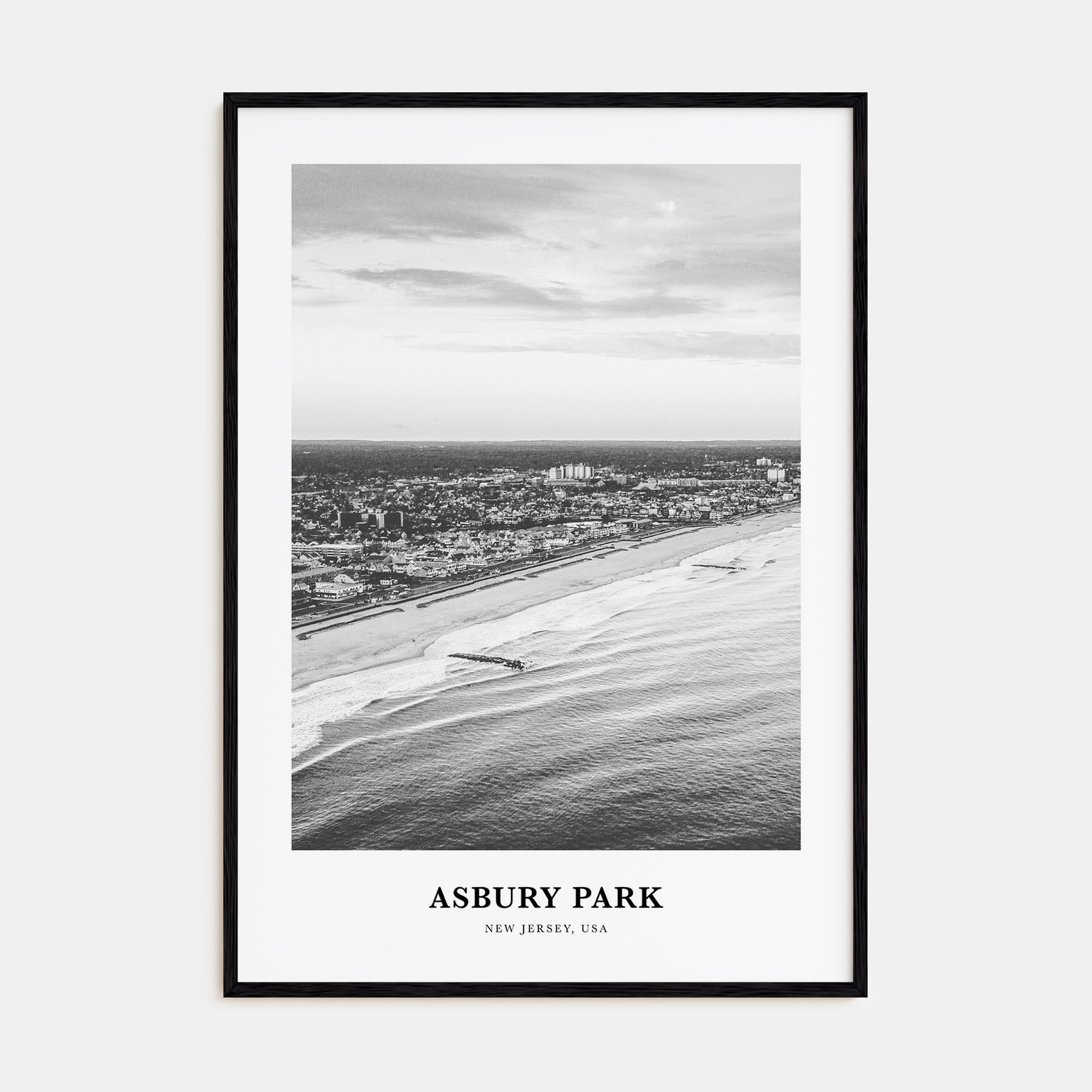 Asbury Park Portrait B&W Poster