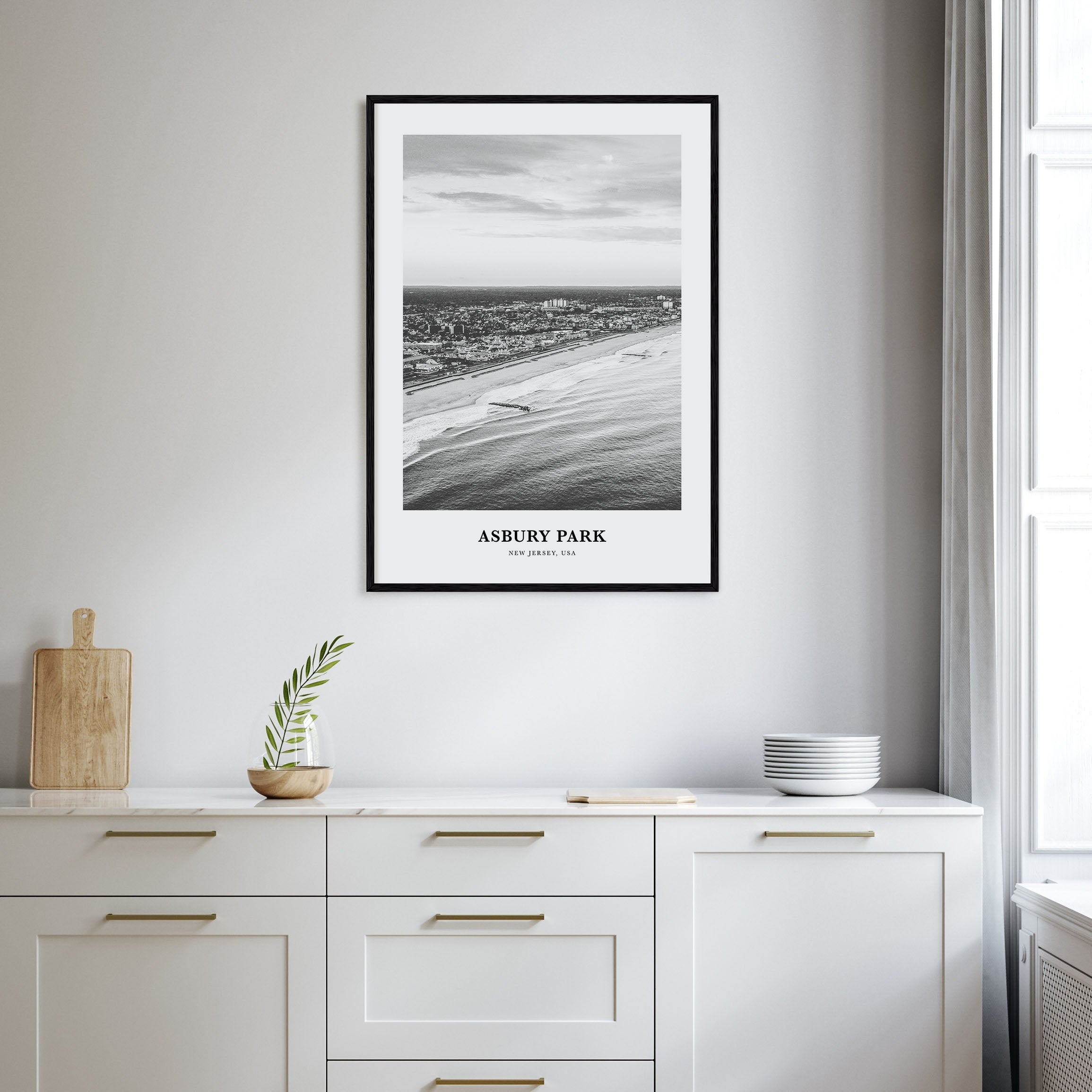 Asbury Park Portrait B&W Poster