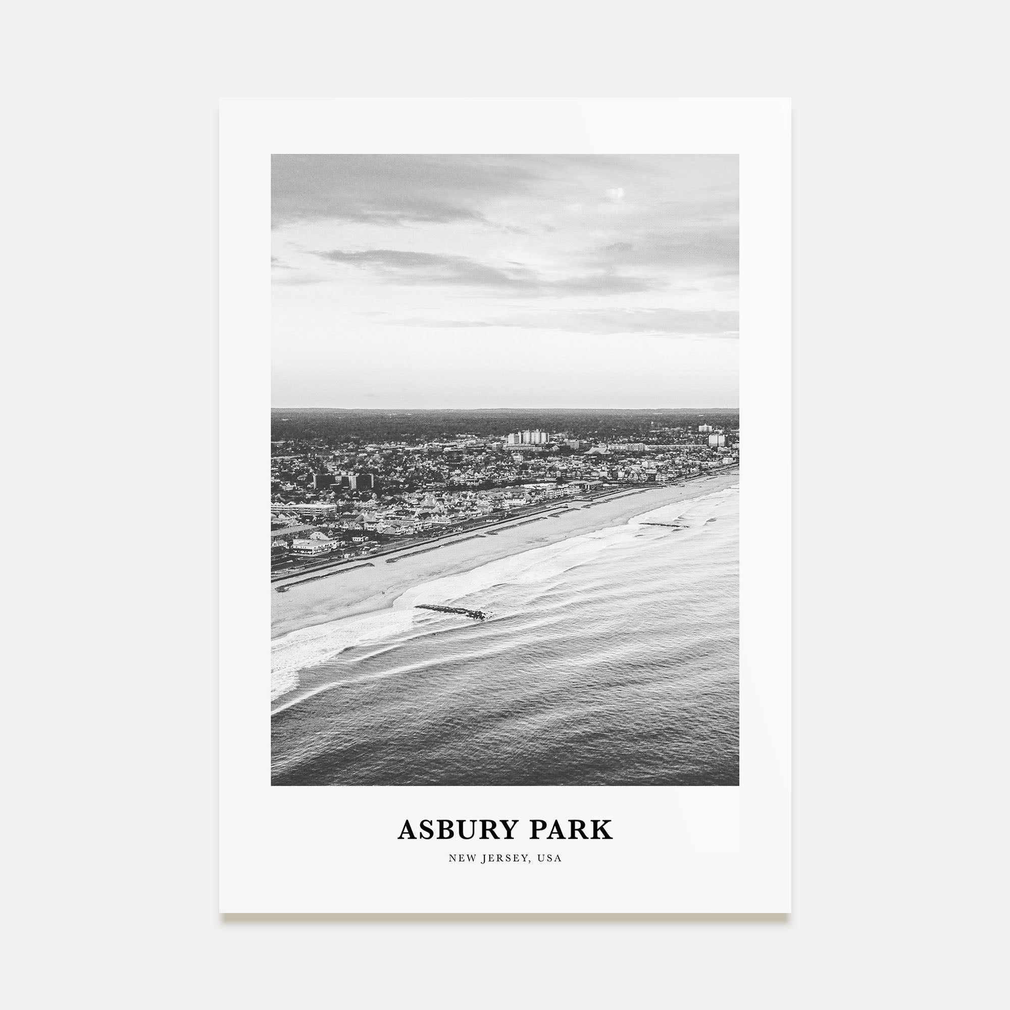 Asbury Park Portrait B&W Poster