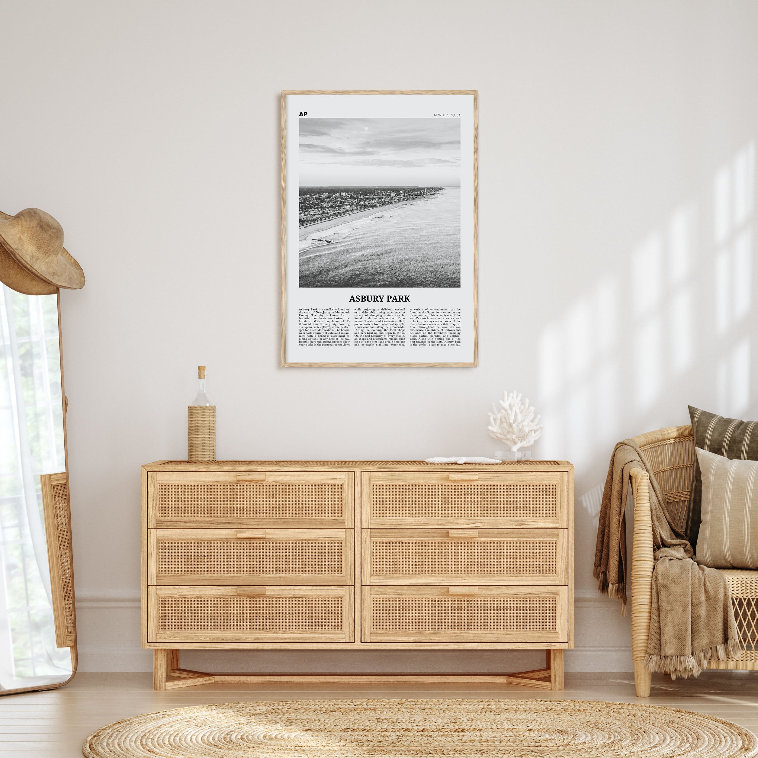 Asbury Park Travel B&W Poster