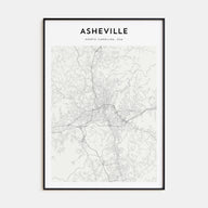 Asheville Map Portrait Poster