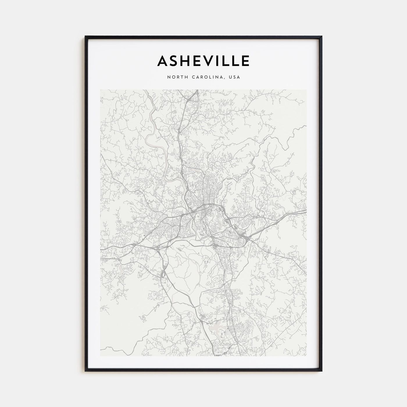 Asheville Map Portrait Poster