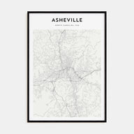 Asheville Map Portrait Poster