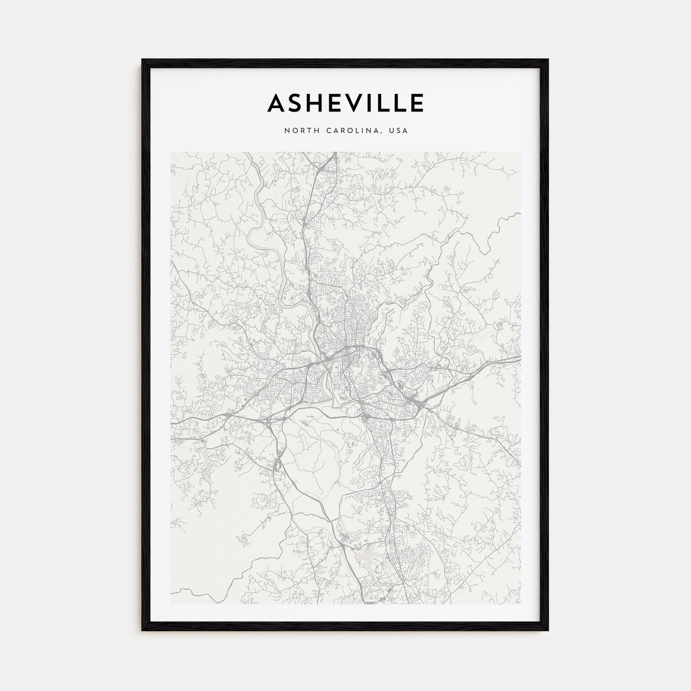 Asheville Map Portrait Poster