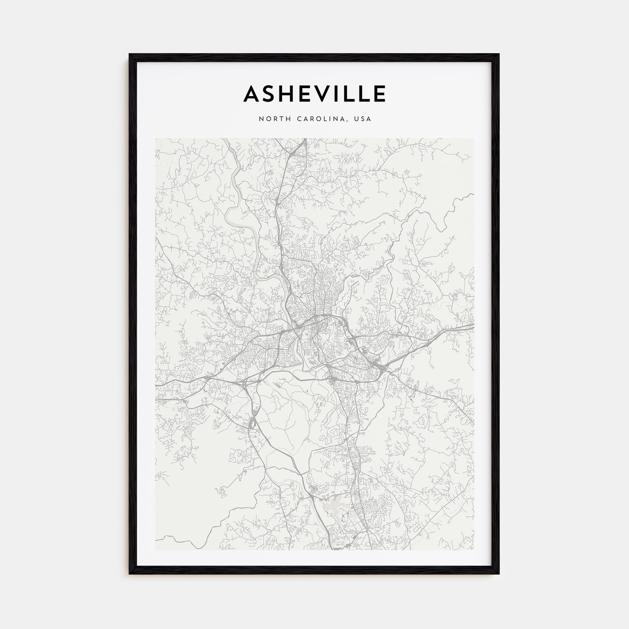 Asheville Map Portrait Poster