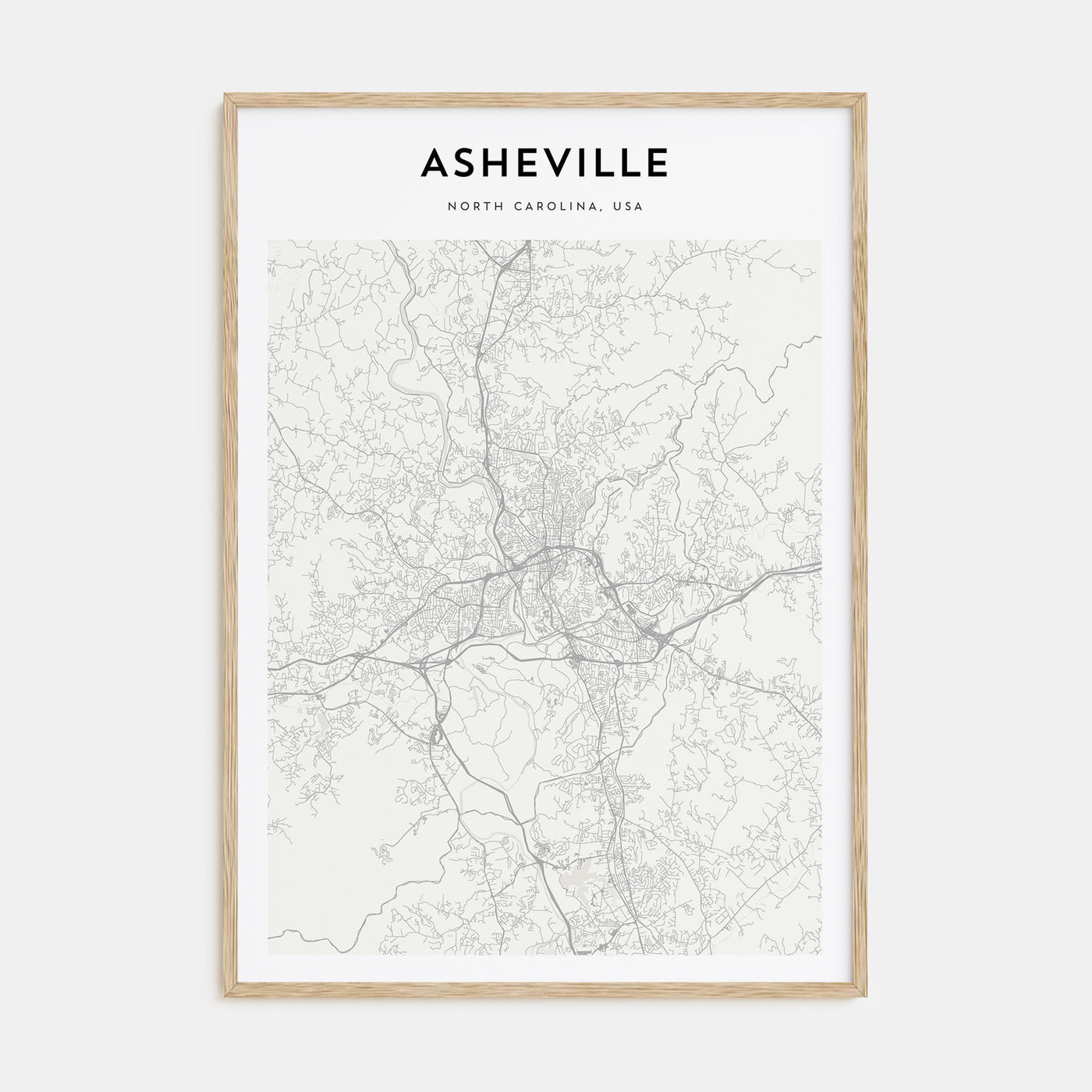 Asheville Map Portrait Poster