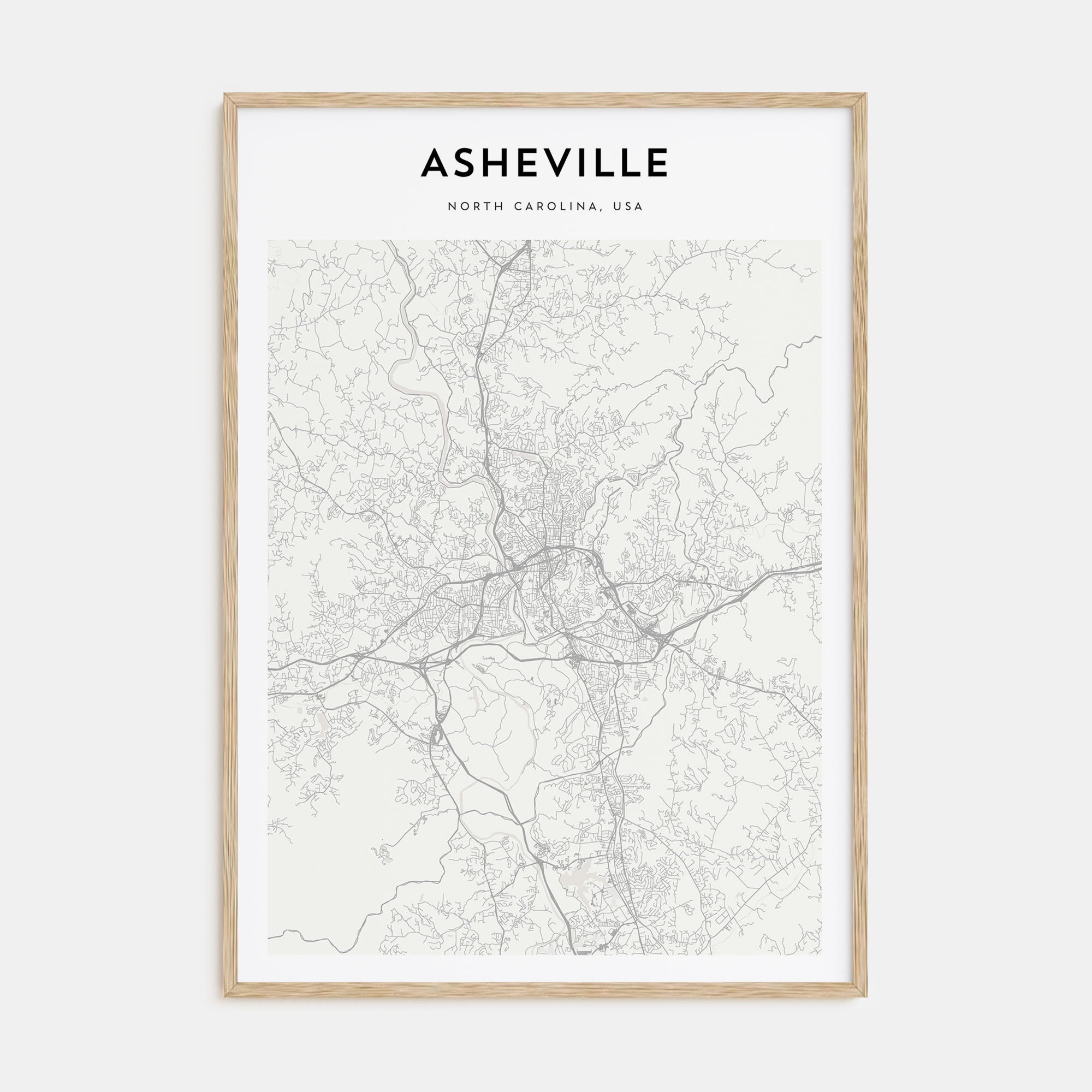 Asheville Map Portrait Poster