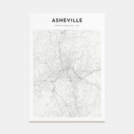 Asheville Map Portrait Poster