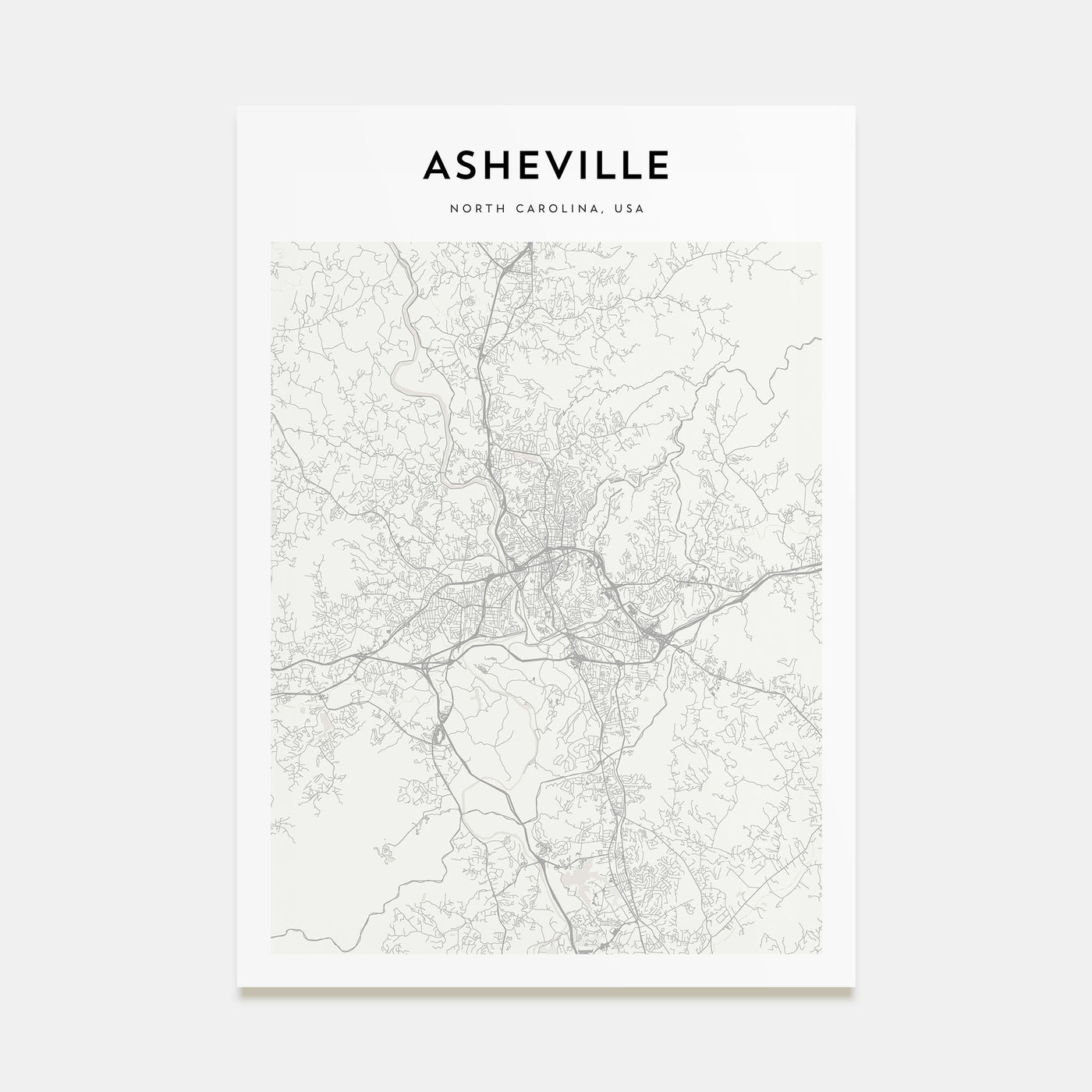 Asheville Map Portrait Poster