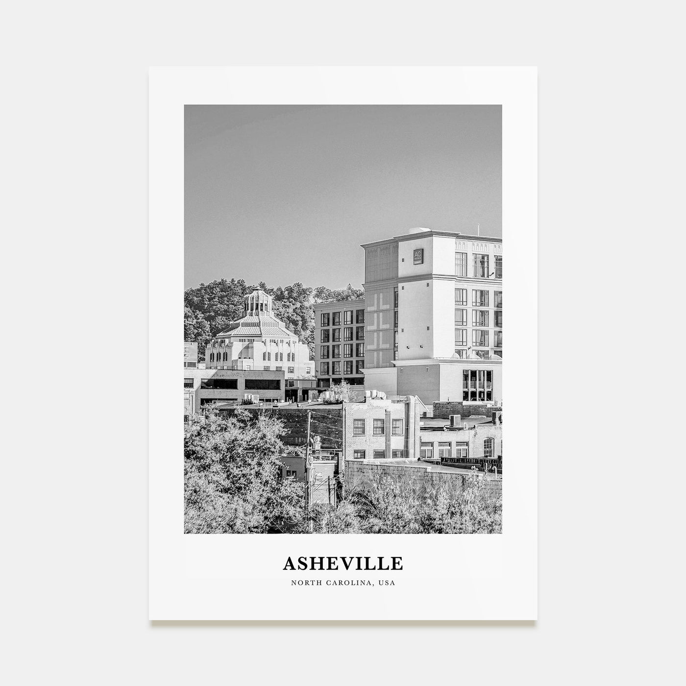 Asheville Portrait B&W No 1 Poster