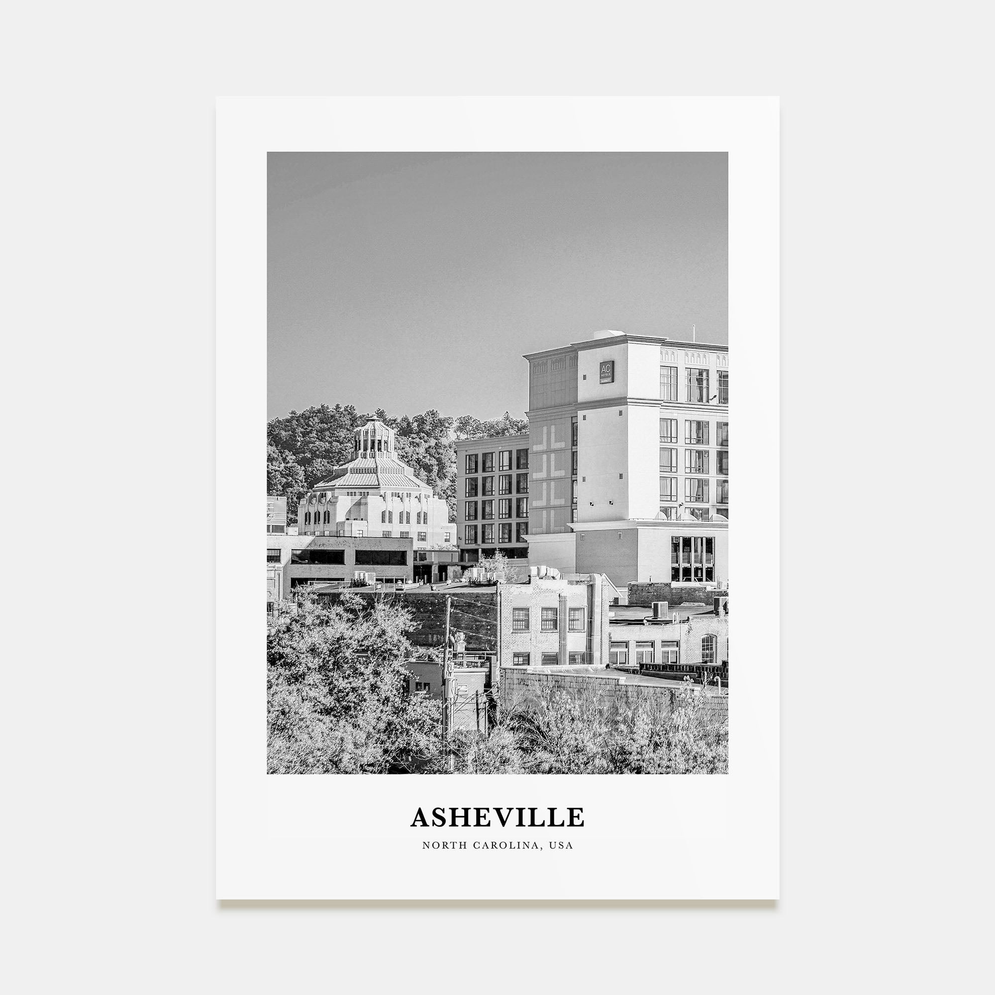 Asheville Portrait B&W No 1 Poster